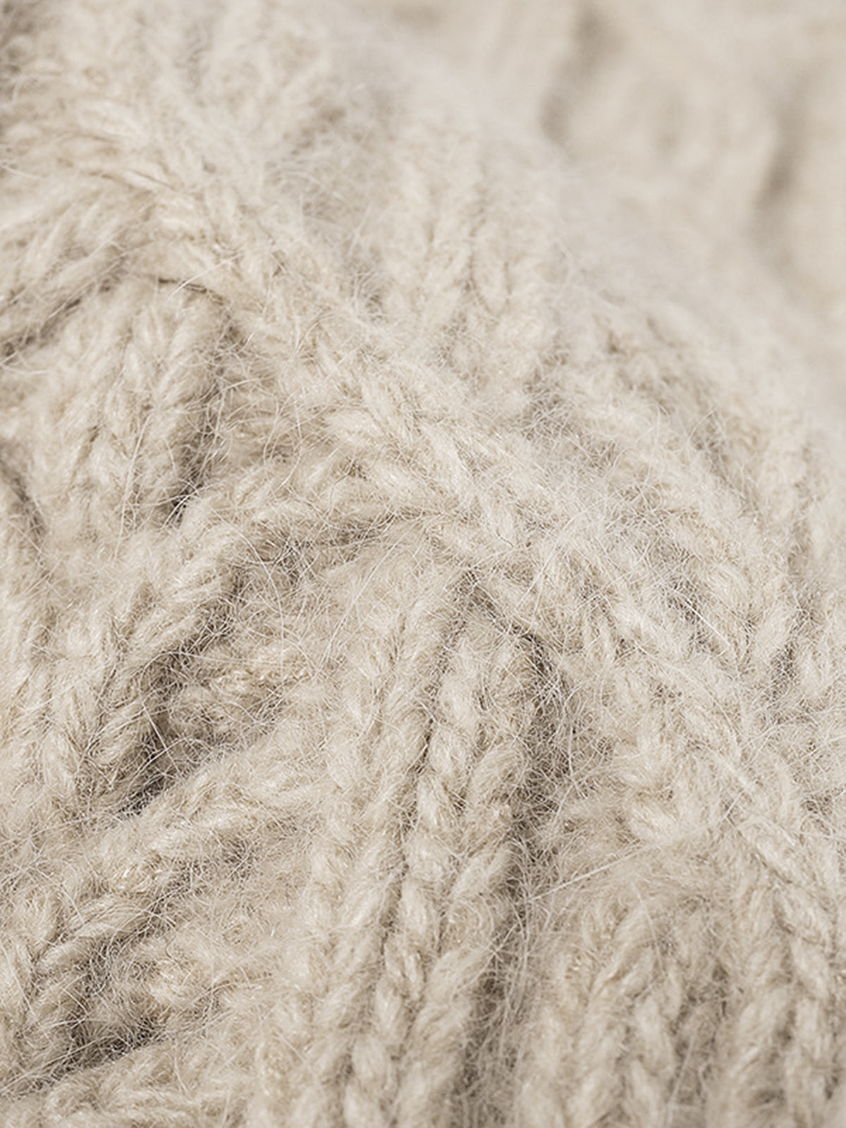 Leaf Cable Pattern Wool Knit Beanie-Chicvia