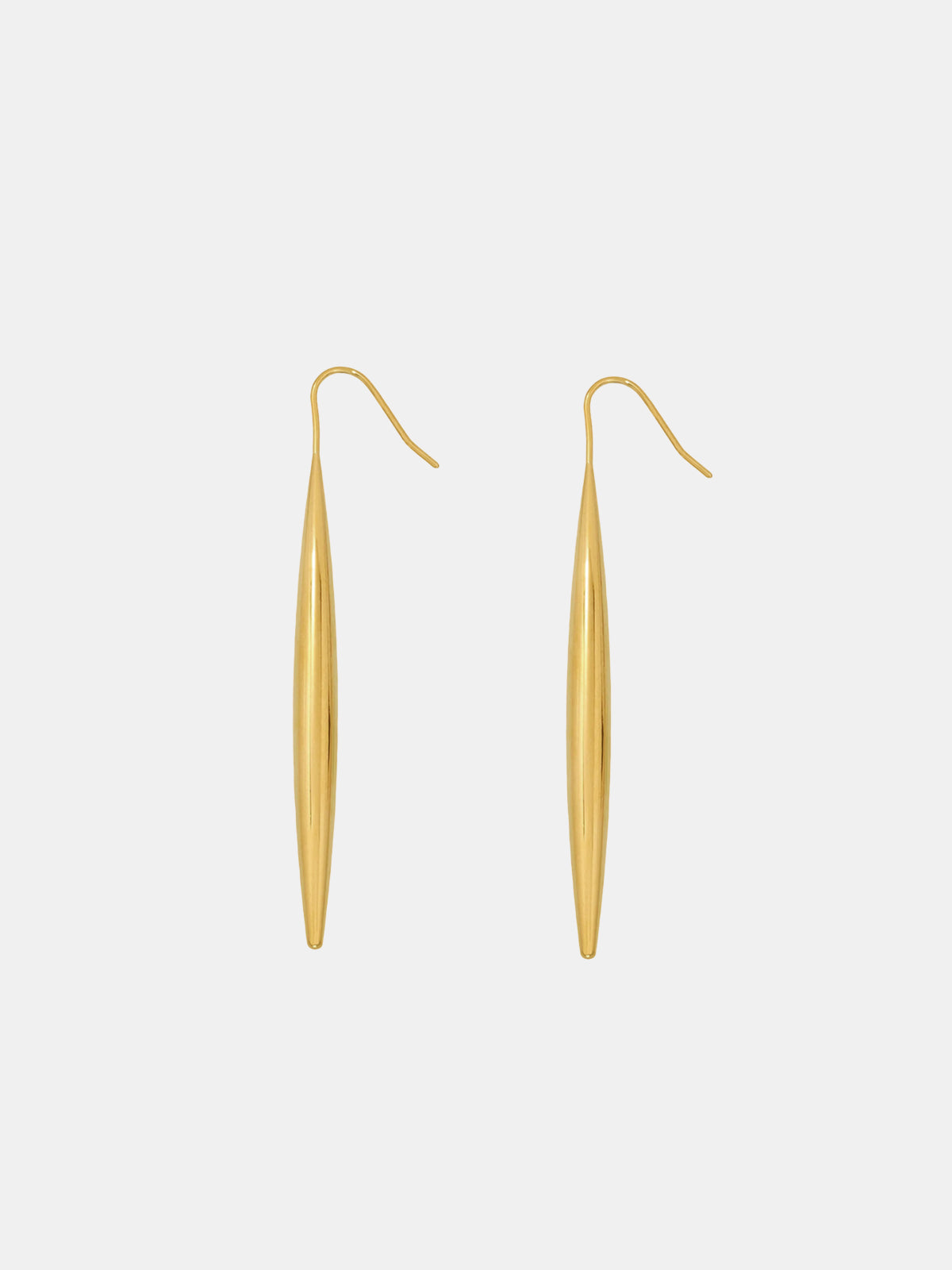 Golden Long Teardrop Drop Earrings-Chicvia
