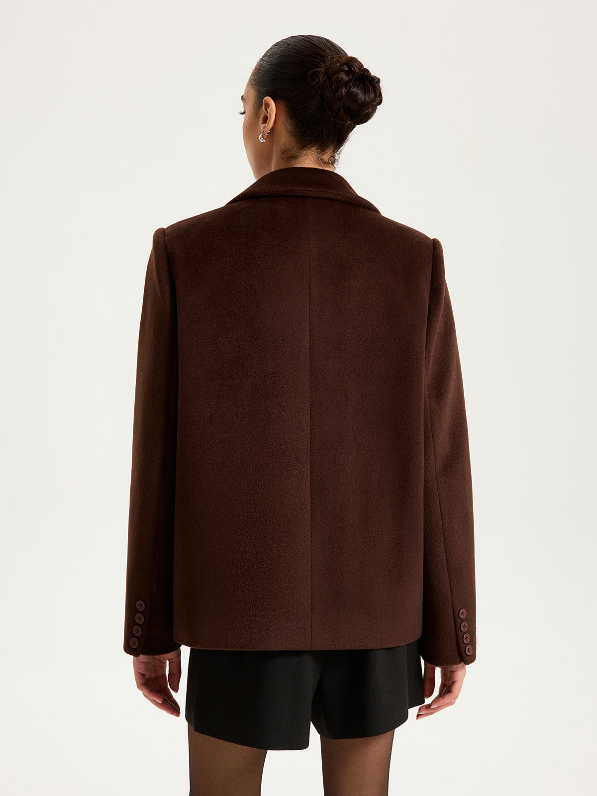 Double-Breasted Lapel Blazer-Chicvia