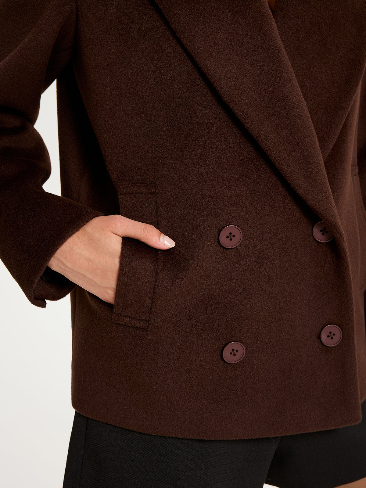 Double-Breasted Lapel Blazer-Chicvia