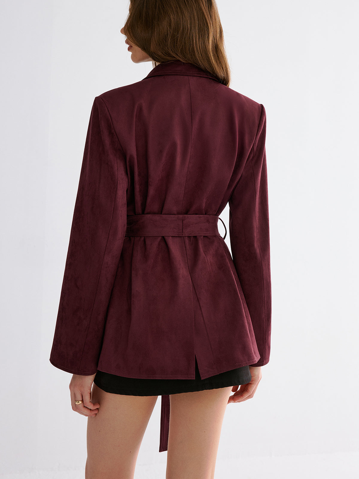 Minimal Belted Blazer-Chicvia