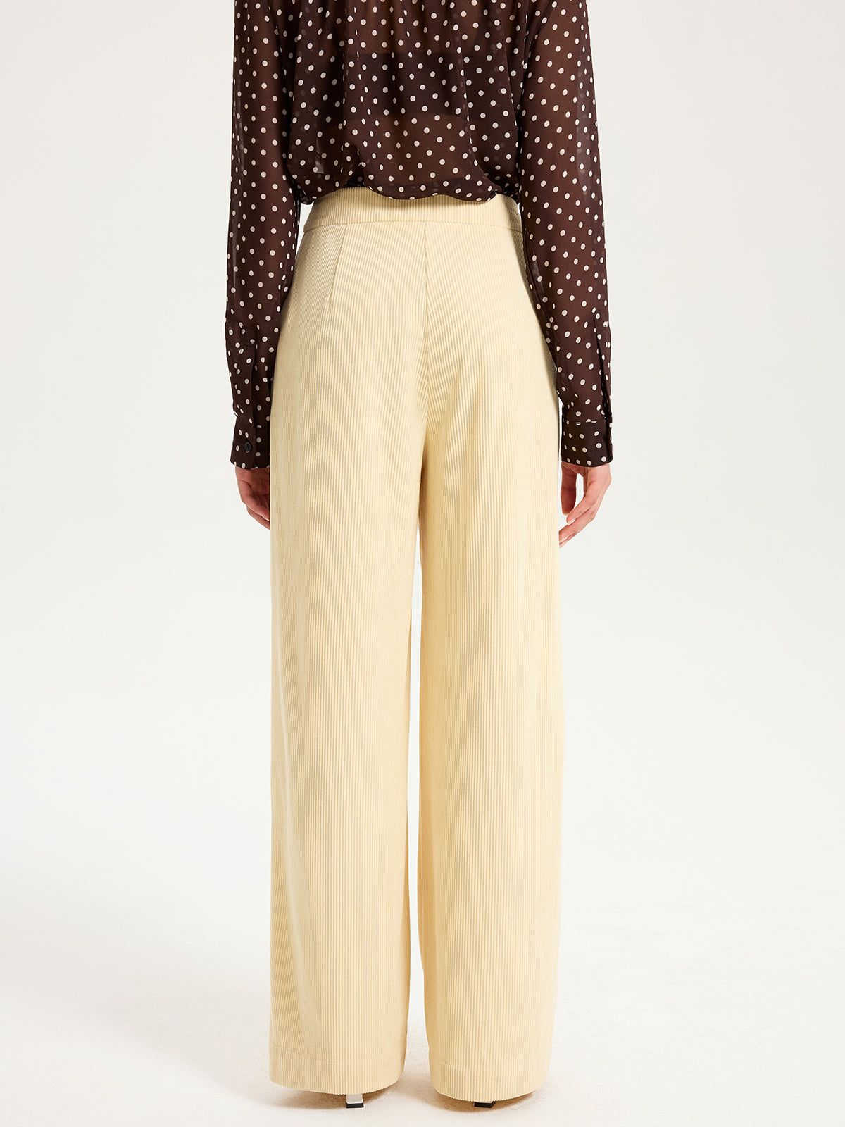 High-Waist Corduroy Wide-Leg Pants-Chicvia