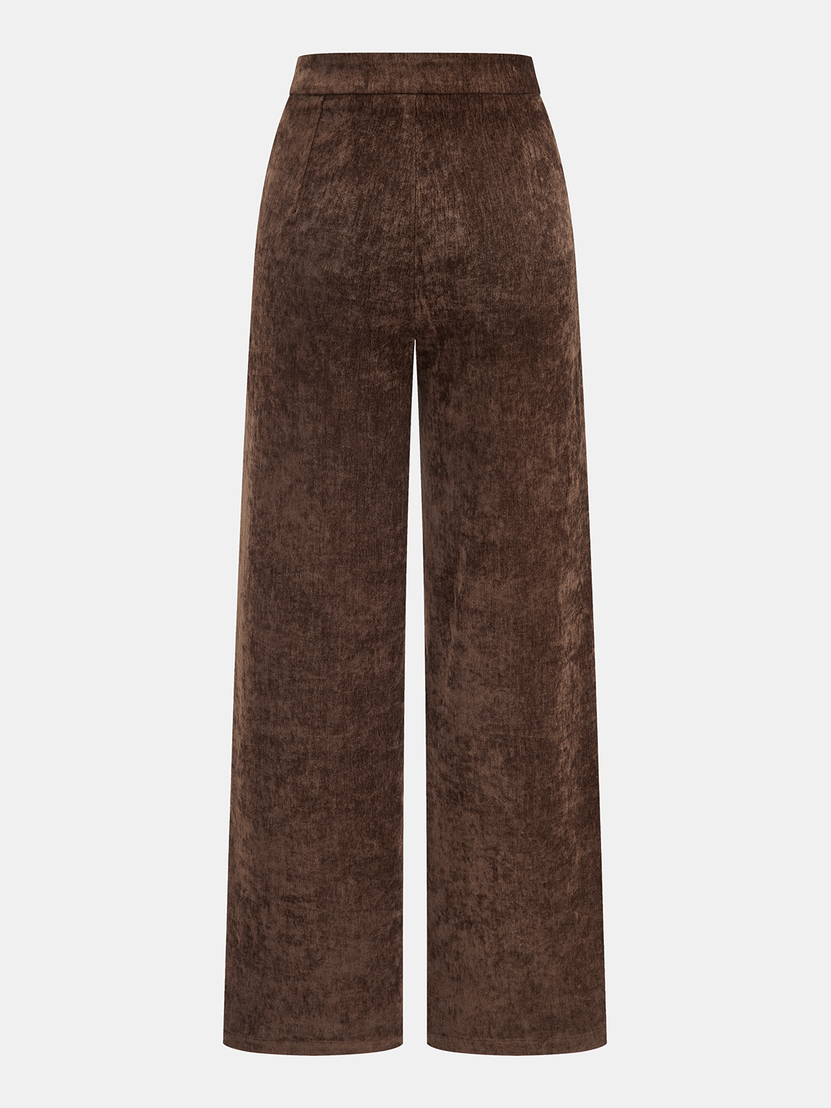 Mid-Waist Velvet Wide-Leg Pants-Chicvia