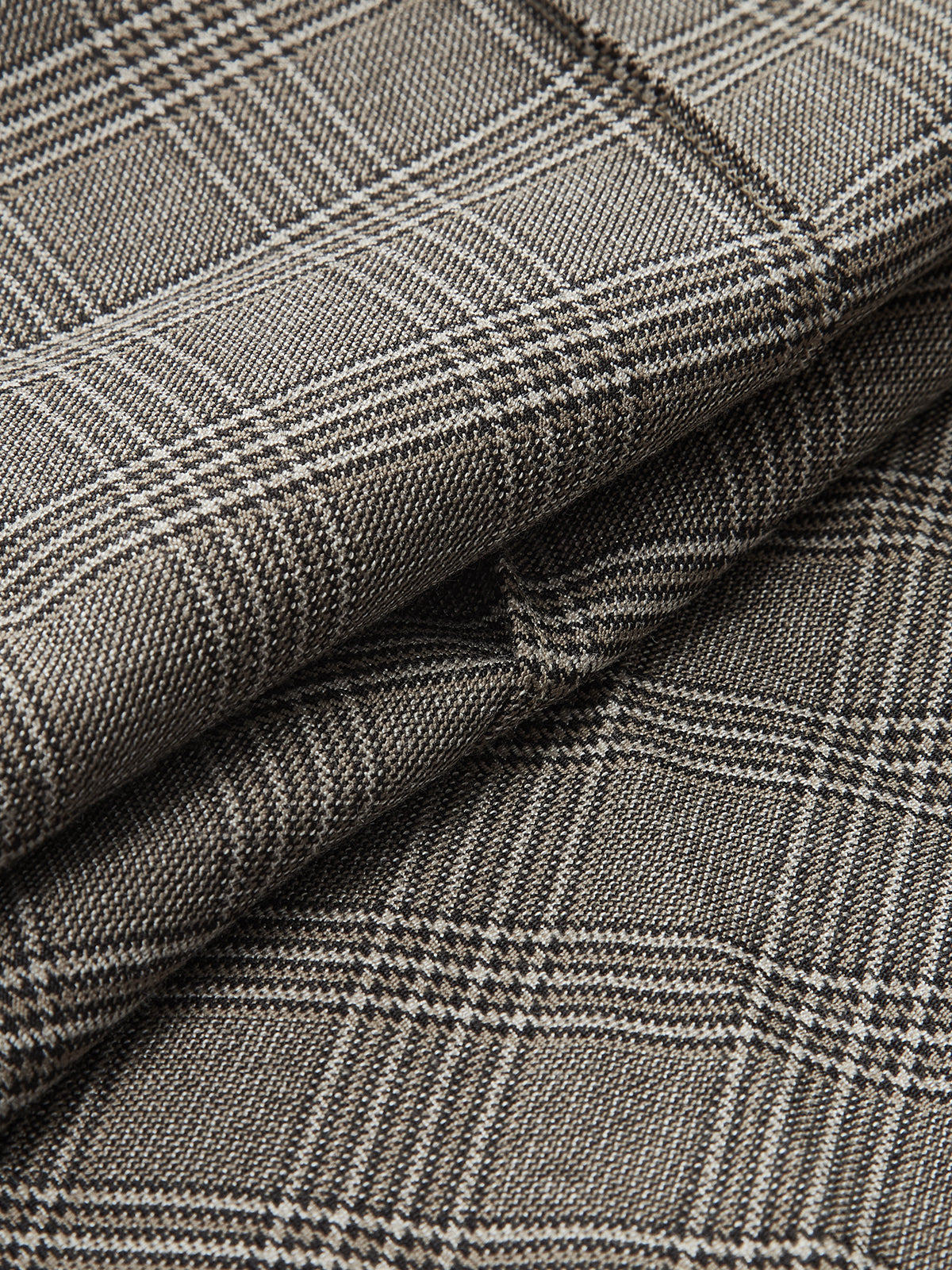 High-Waist Button Detail Plaid Wide-Leg Pants-Chicvia