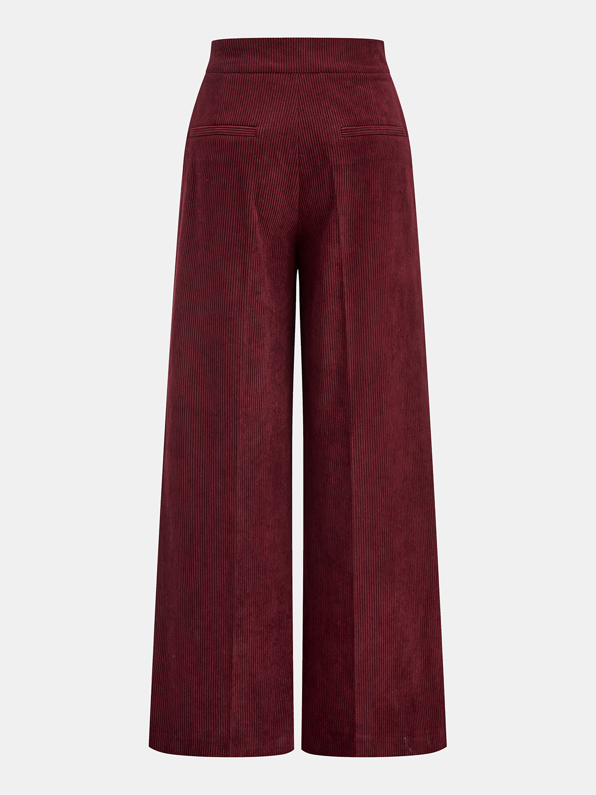 Pleated Cotton Corduroy Wide Leg Pants-Chicvia