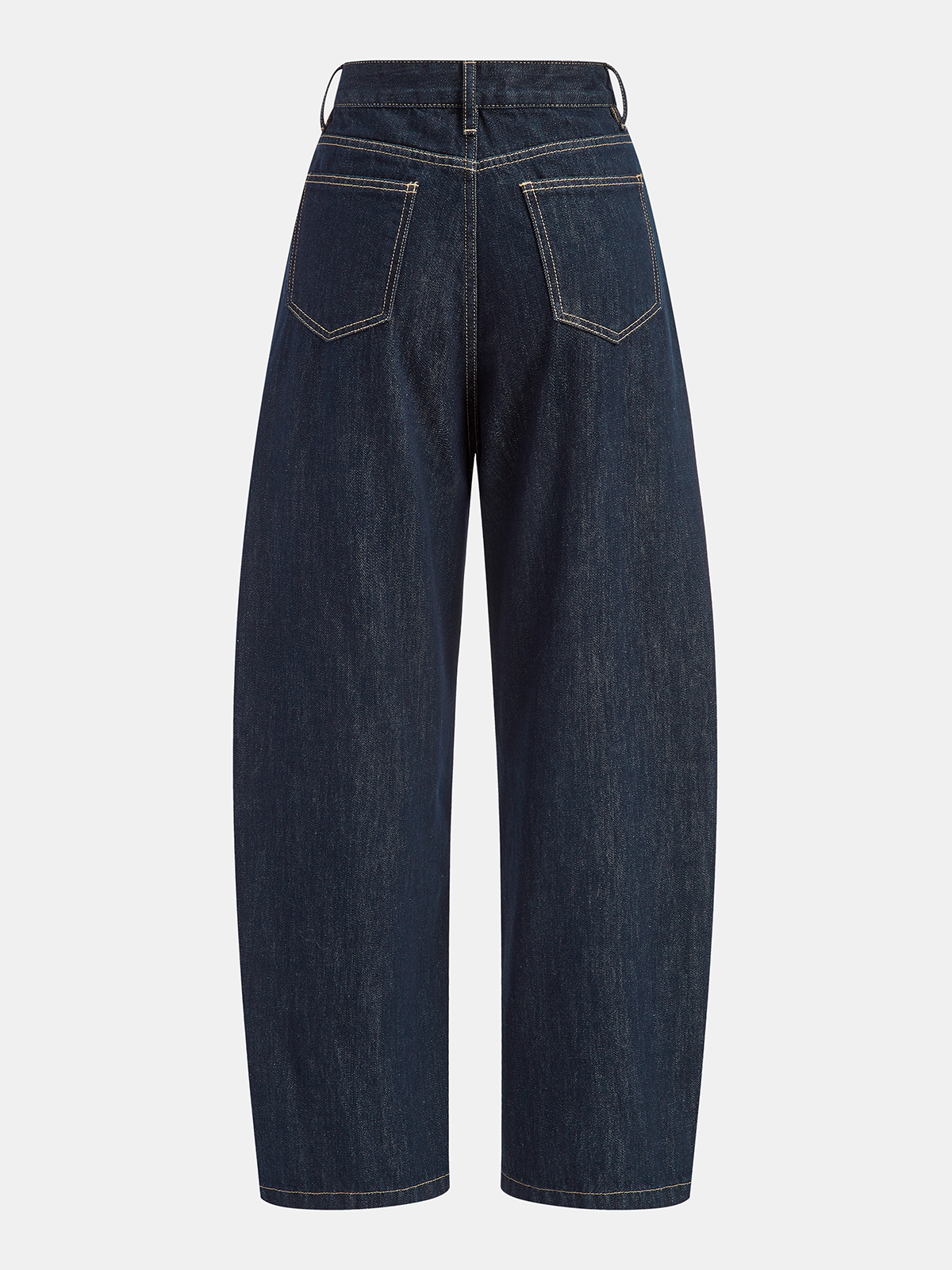 Mid-Waist Curved-Leg Jeans-Chicvia