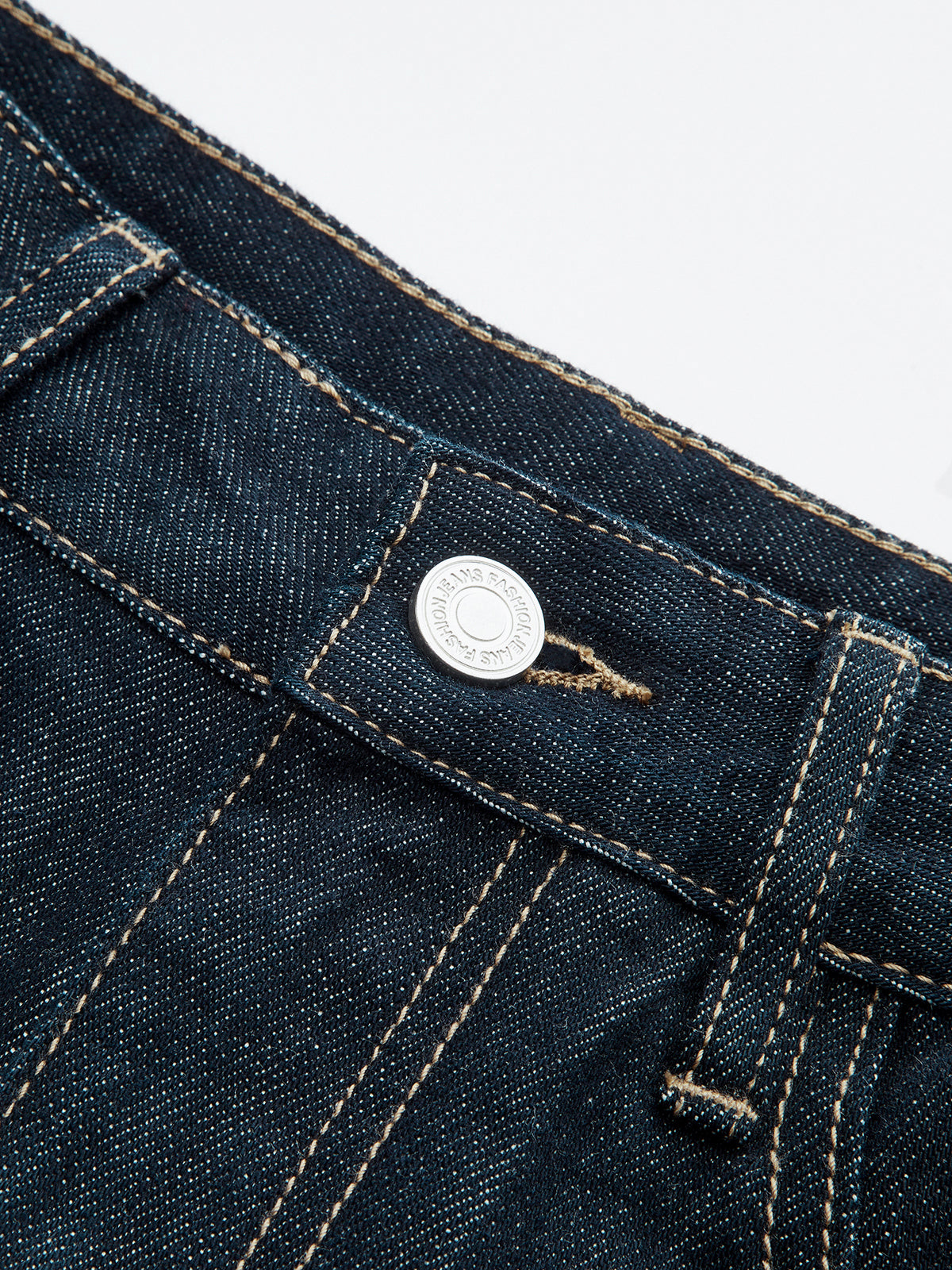 Mid-Waist Curved-Leg Jeans-Chicvia