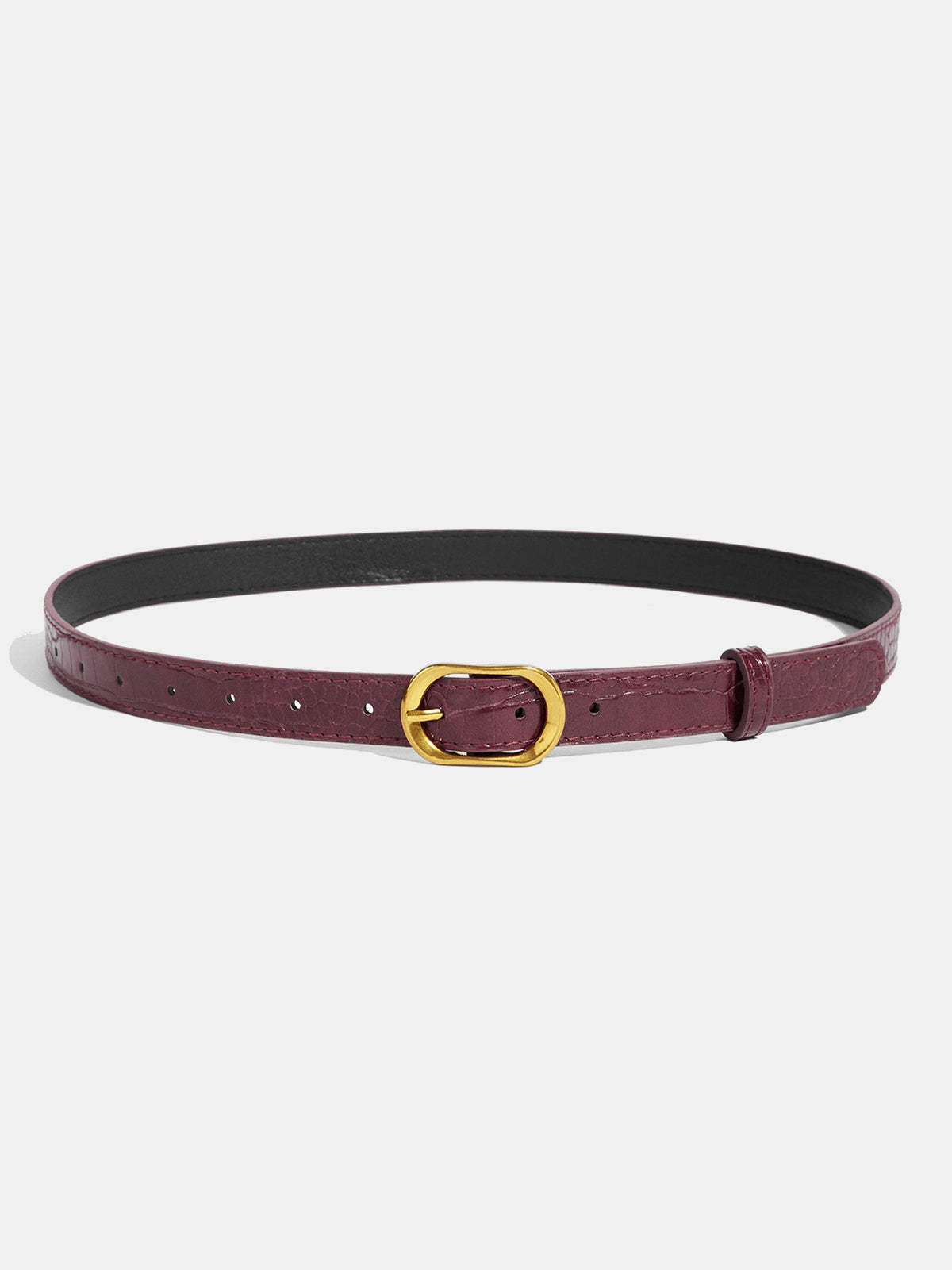 Crocodile Embossed PU Leather Belt-Chicvia