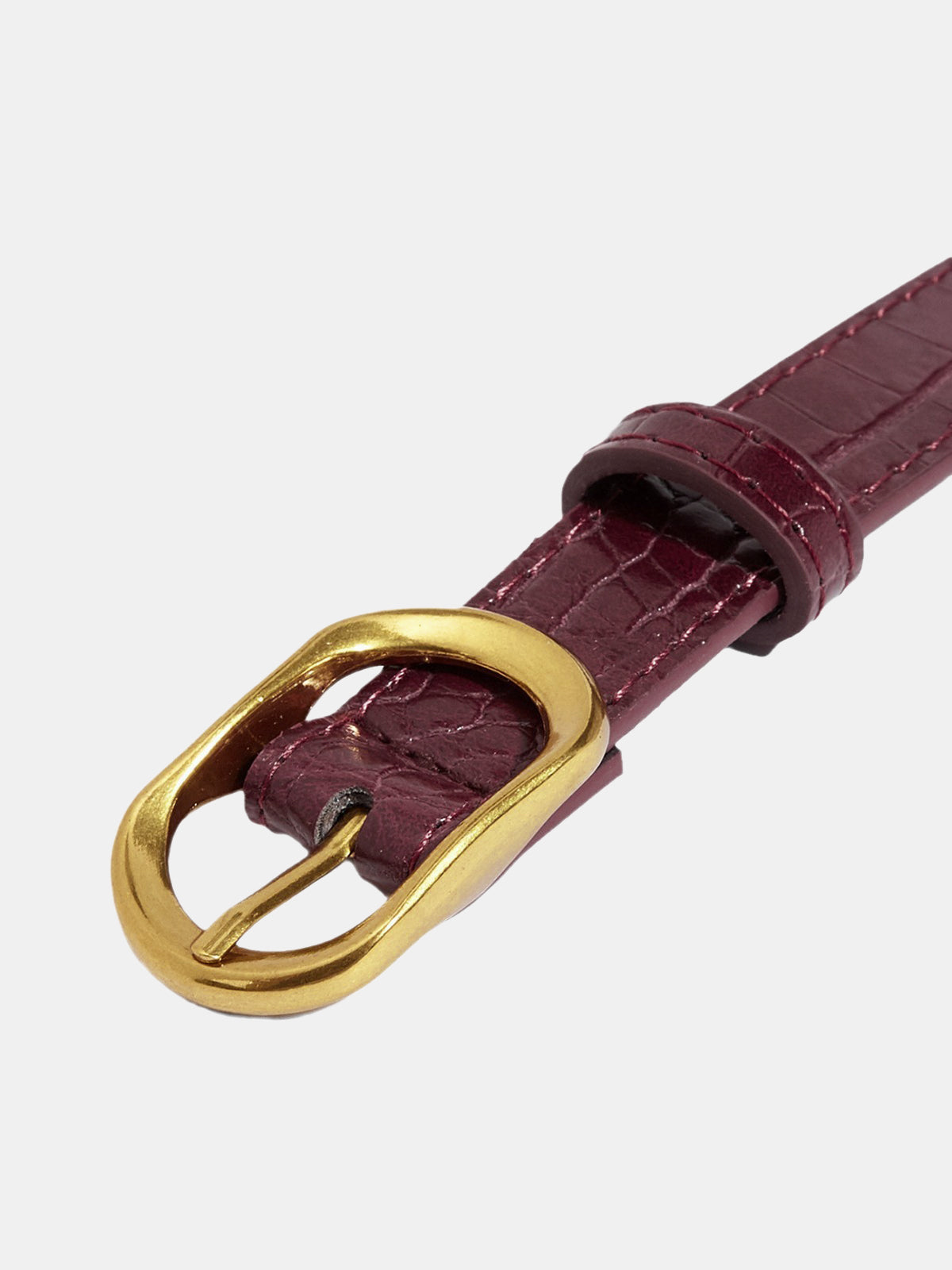 Crocodile Embossed PU Leather Belt-Chicvia