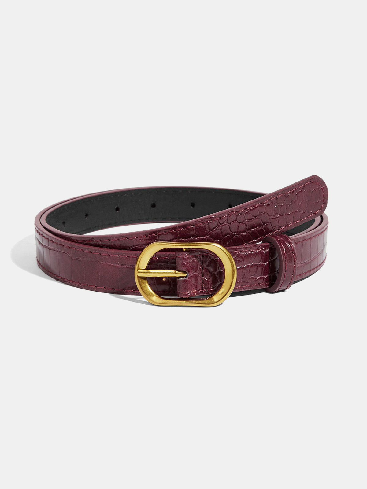 Crocodile Embossed PU Leather Belt-Chicvia