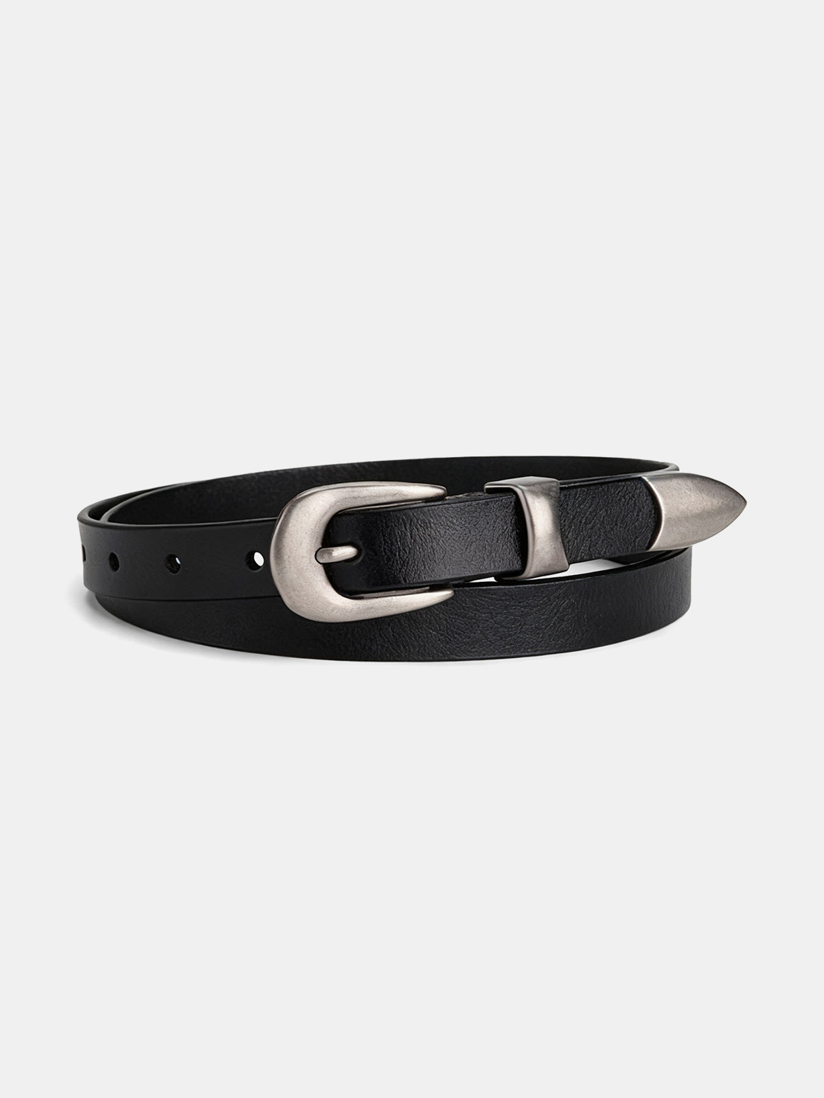 Pointed Tip Detail PU Leather Belt-Chicvia