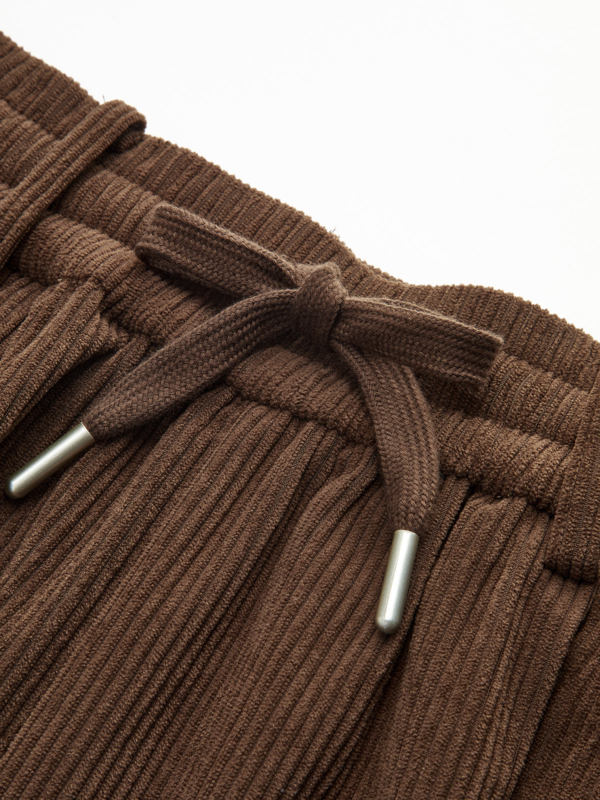 Mid-Waist Corduroy Wide-Leg Drawstring Pants-Chicvia