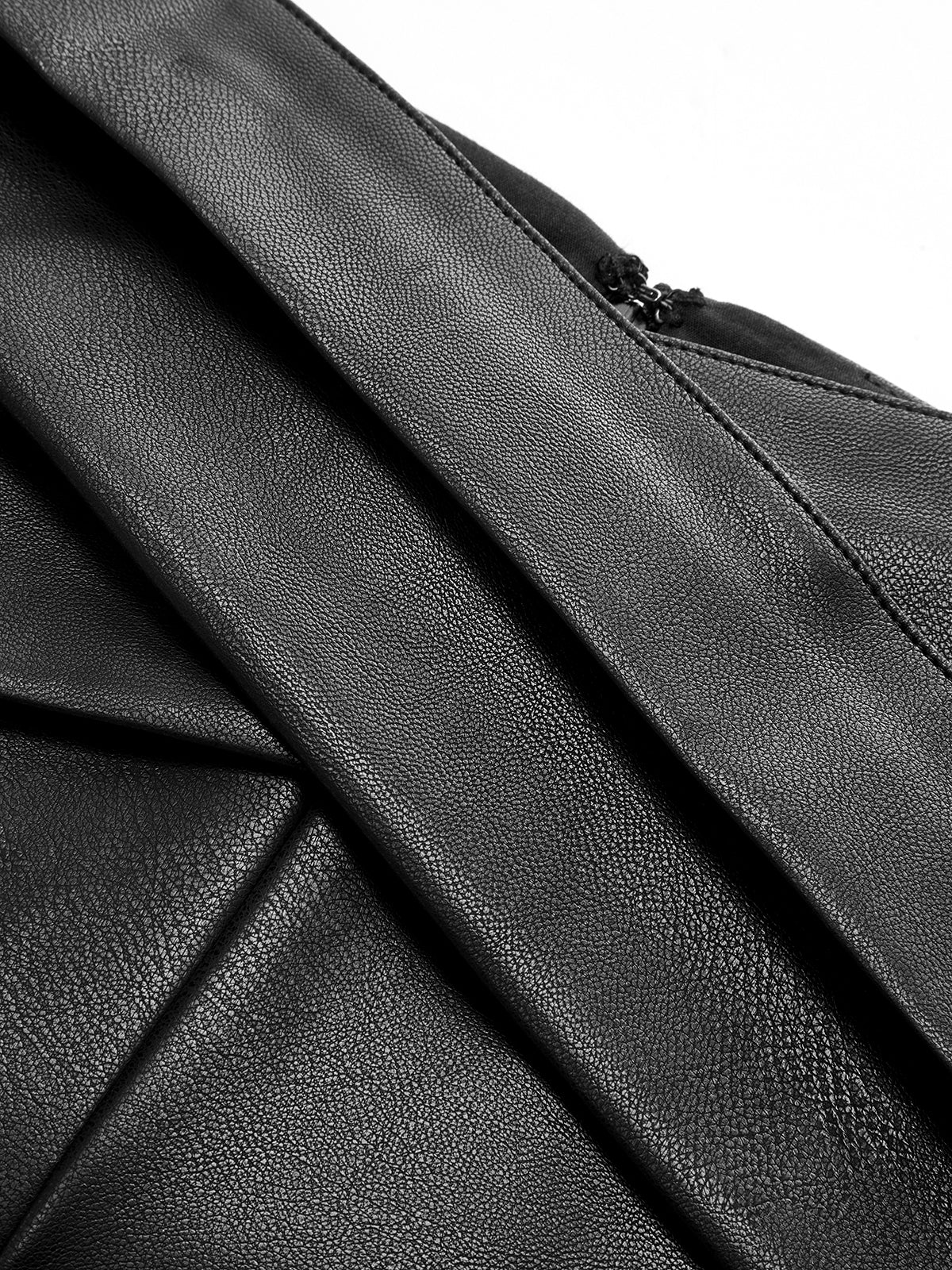 Cross Waistband PU Leather Wide-Leg Pants-Chicvia