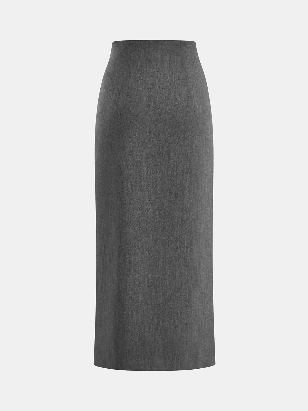 Faux Leather Paneled Slit Midi Skirt-Chicvia