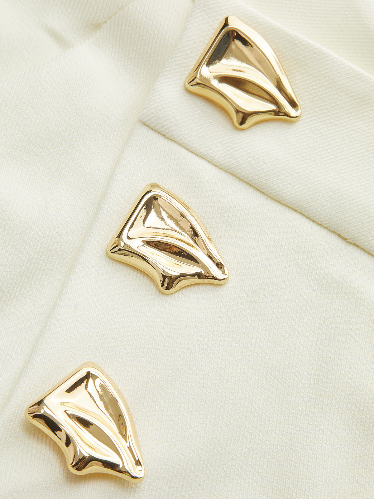 Mid-Waist Asymmetric Metal Detail Wide-Leg Pants-Chicvia