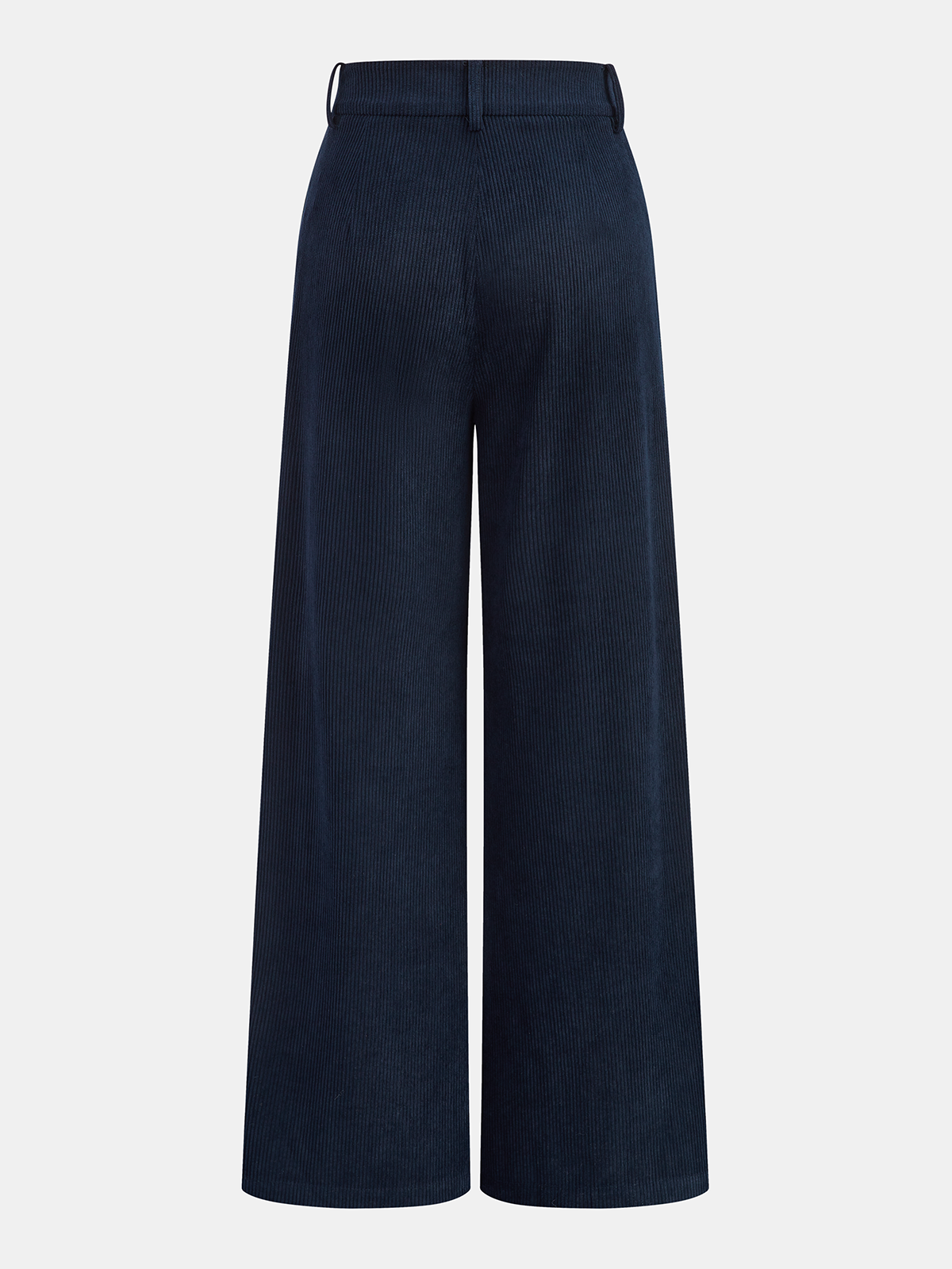 Corduroy Pleated Mid-Waist Wide-Leg Pants-Chicvia