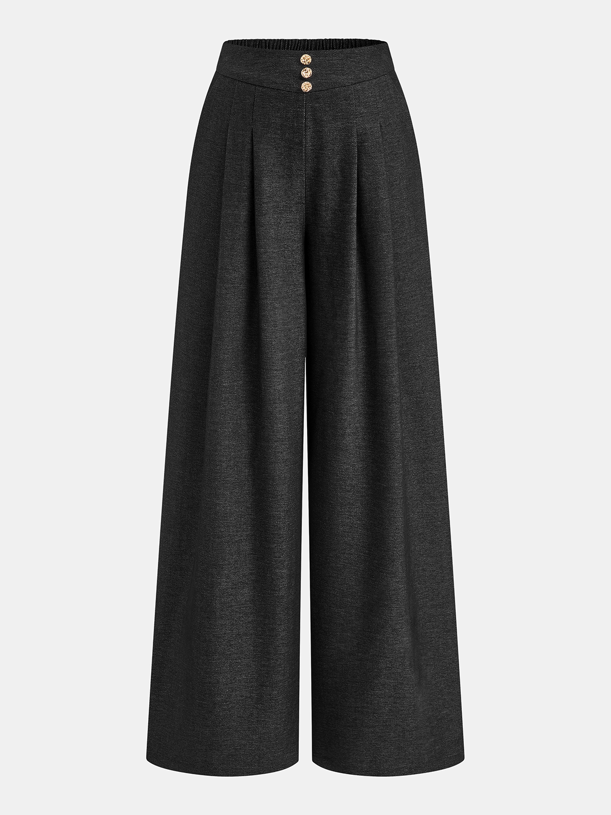 Elastic Waist High-Waist Wide-Leg Pants-Chicvia