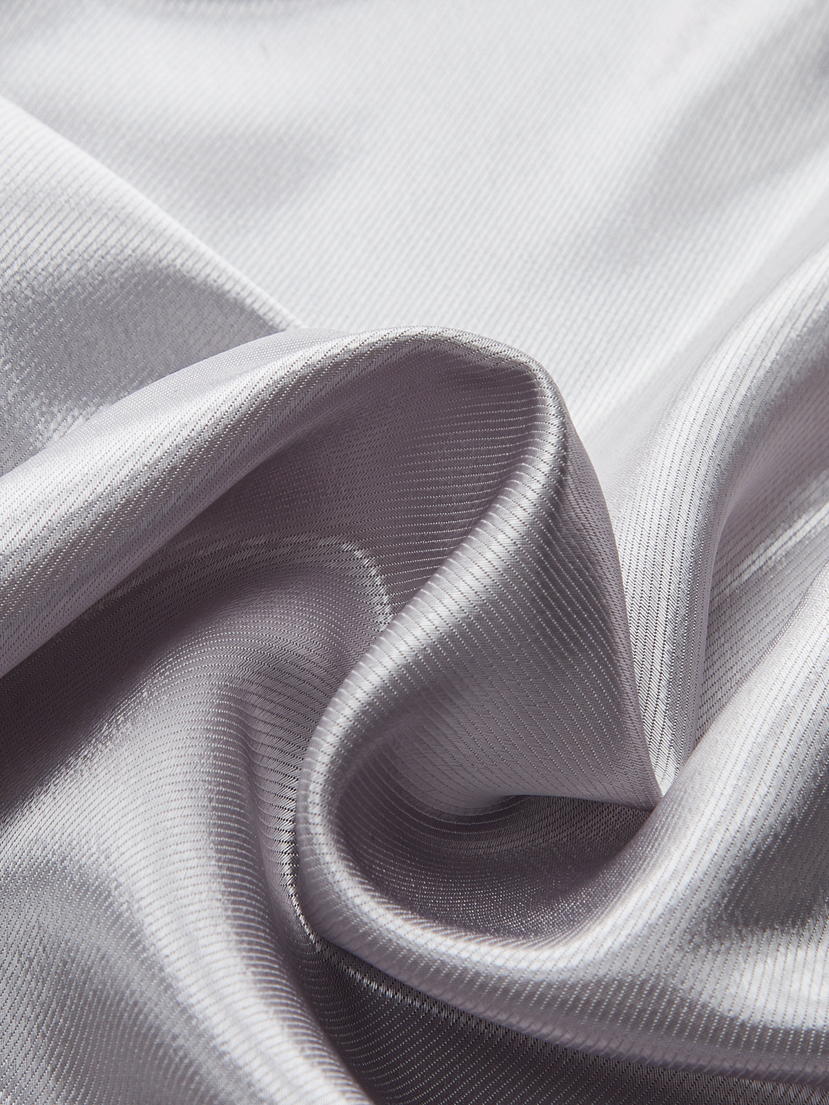 Long Sleeve V-Neck Knot Front Satin Blouse-Chicvia