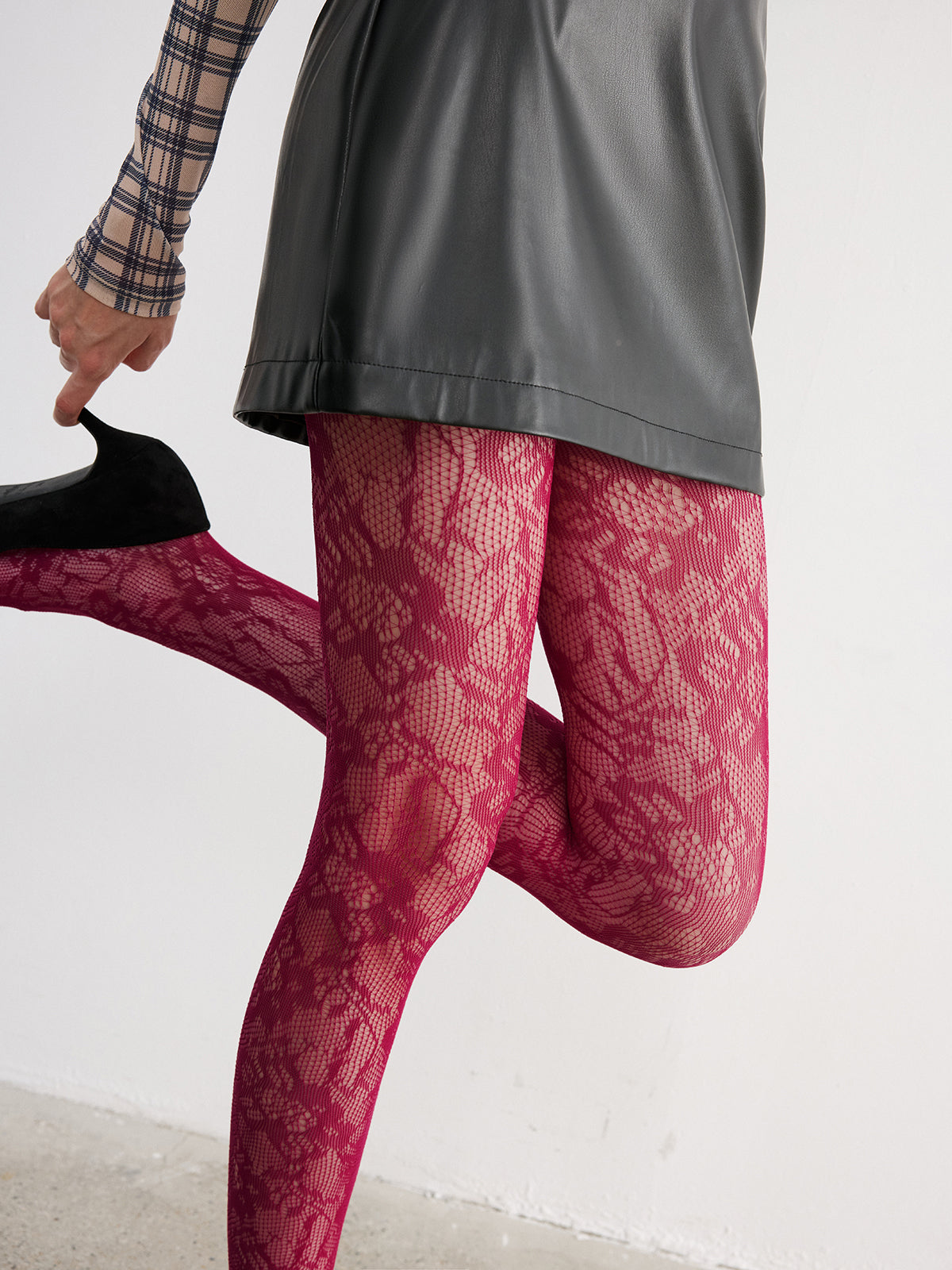 Floral Lace Tights-Chicvia