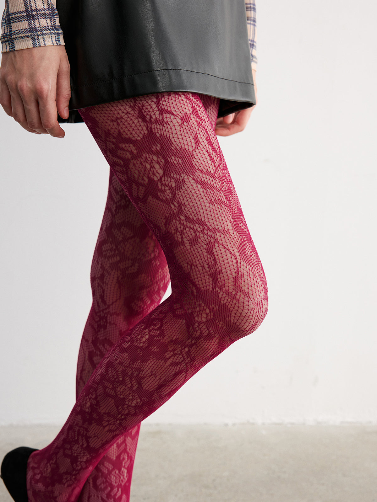 Floral Lace Tights-Chicvia