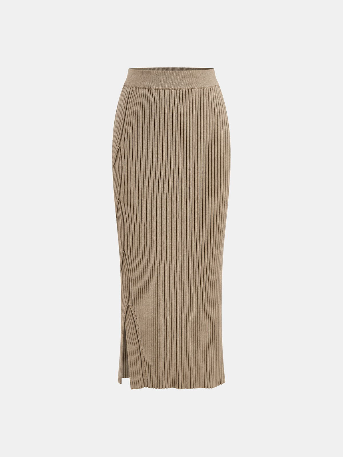 Mock Neck Cross-Over Crop Top and Midi Skirt Set-Chicvia