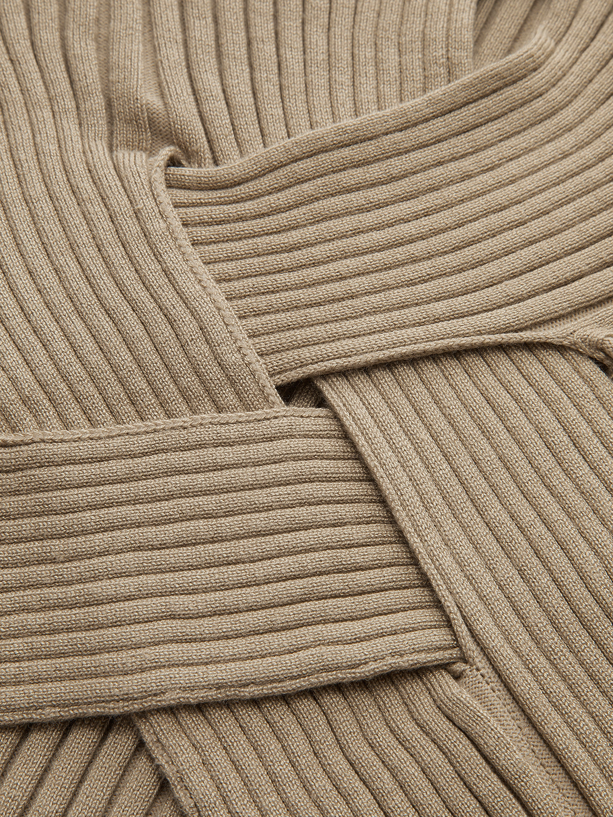 Mock Neck Cross-Over Crop Top and Midi Skirt Set-Chicvia