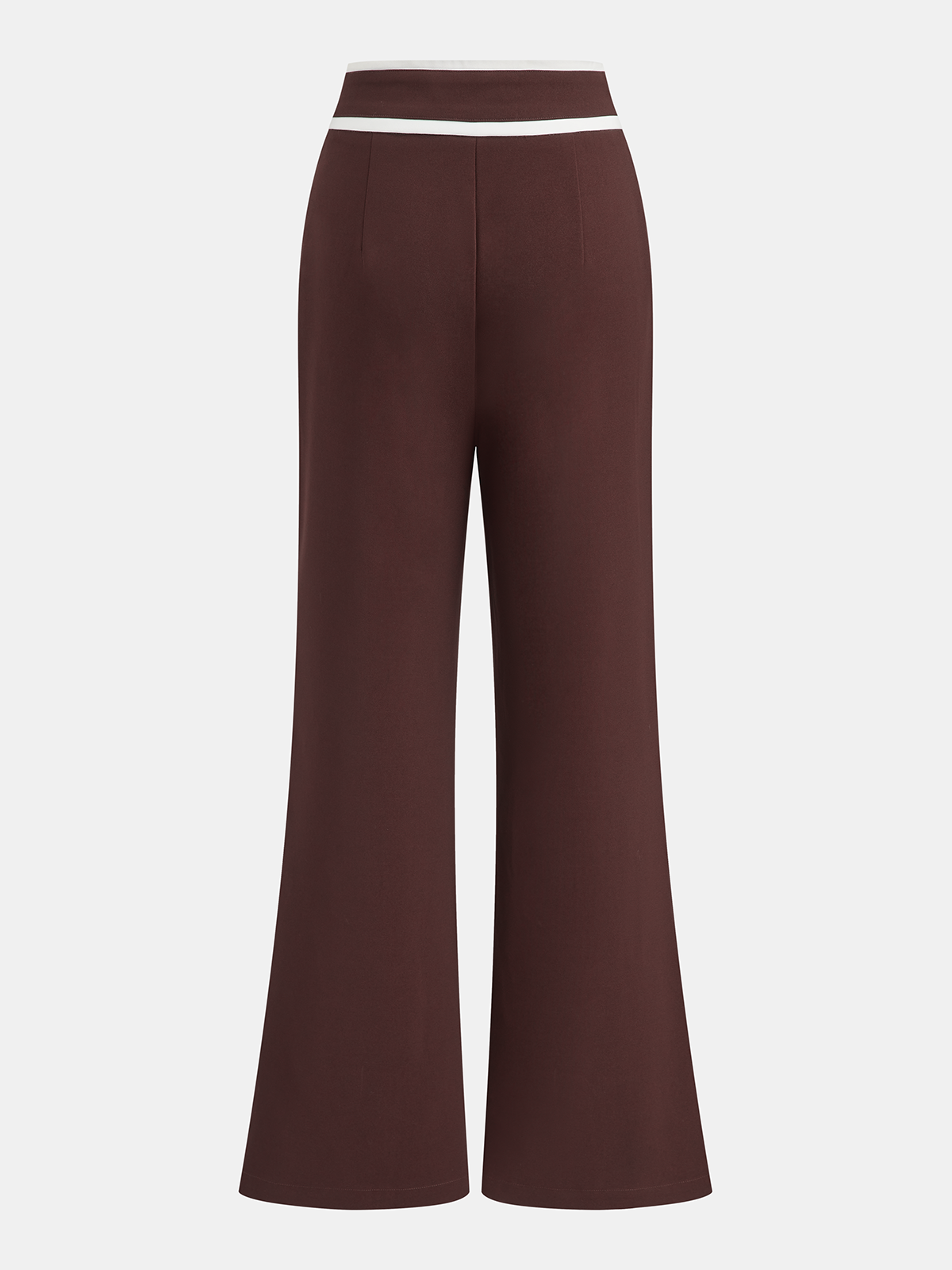 Casual Contrast Trim Flare Pants-Chicvia