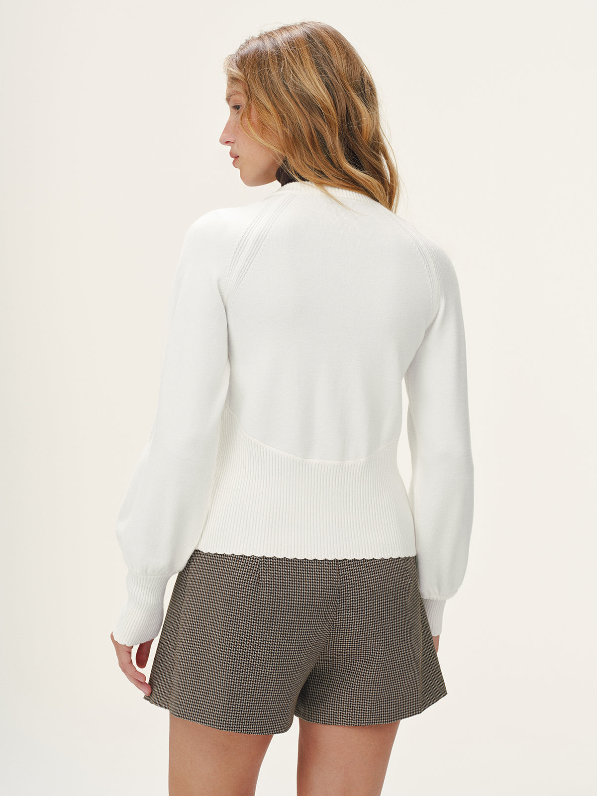 Metal Button Scalloped Edge Cardigan-Chicvia