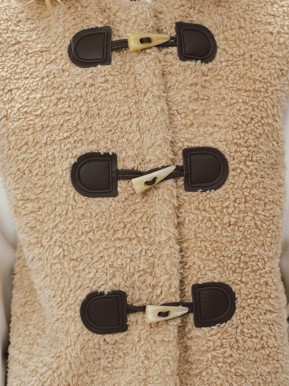 Faux Leather Buckle Fleece Sleeveless Vest-Chicvia