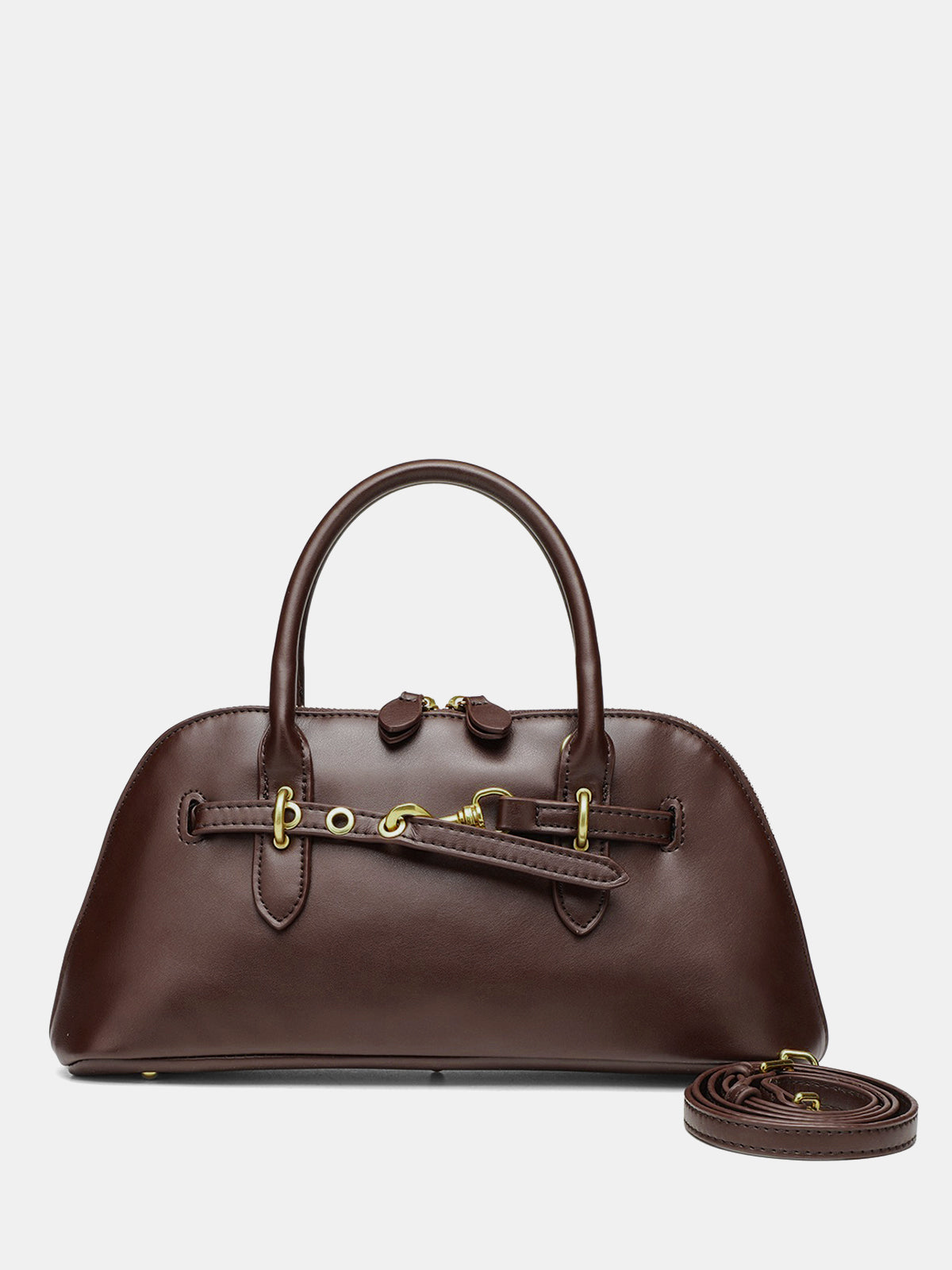 Metal Accent Vintage Shell Bag-Chicvia