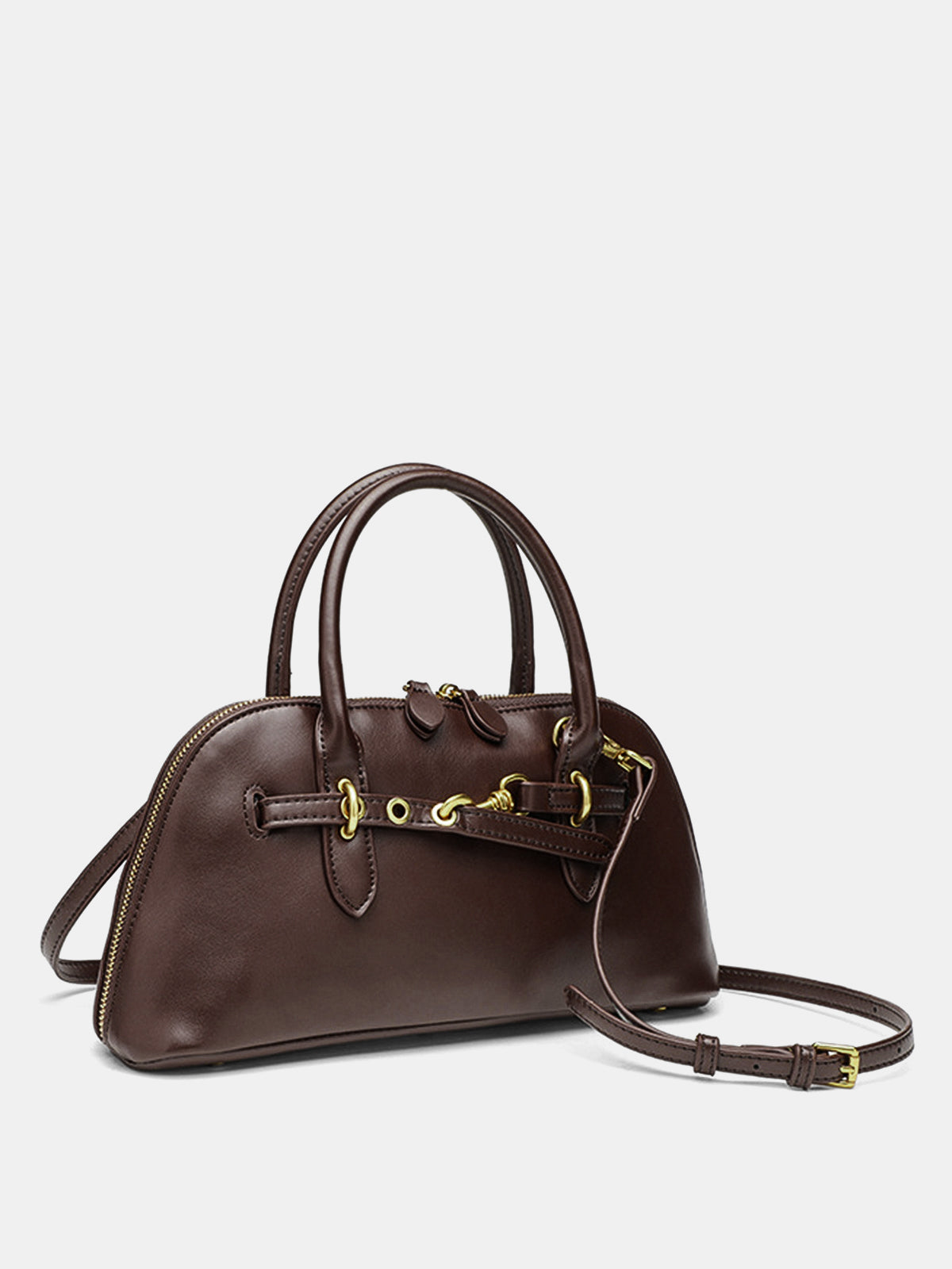 Metal Accent Vintage Shell Bag-Chicvia