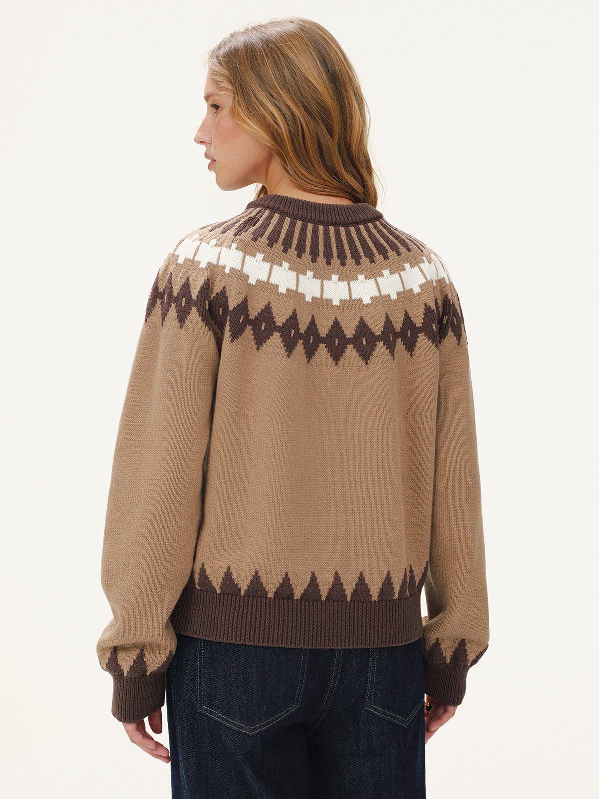 Fair Isle Knitted Sweater-Chicvia