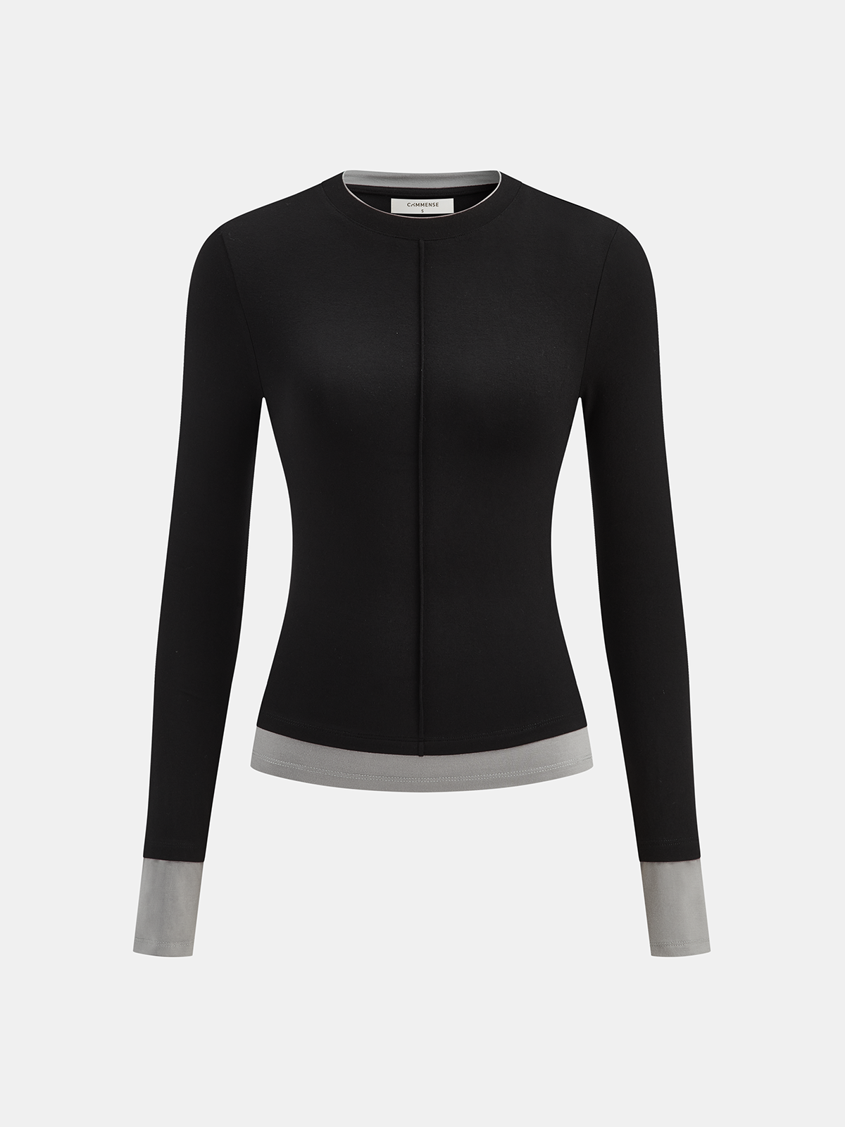 Color-Block Long-Sleeve Top-Chicvia