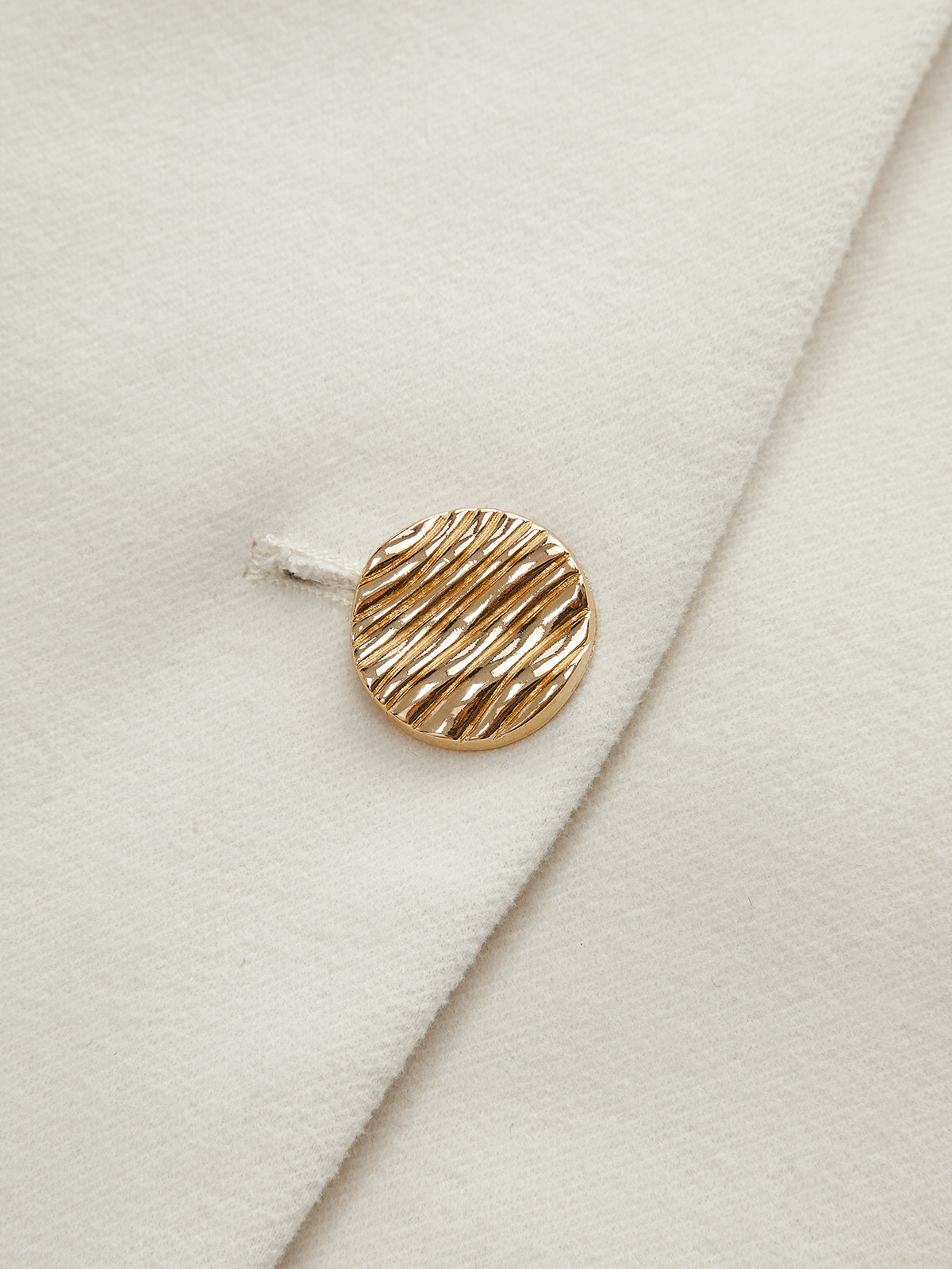 Metal Button Curved Sleeve Coat-Chicvia