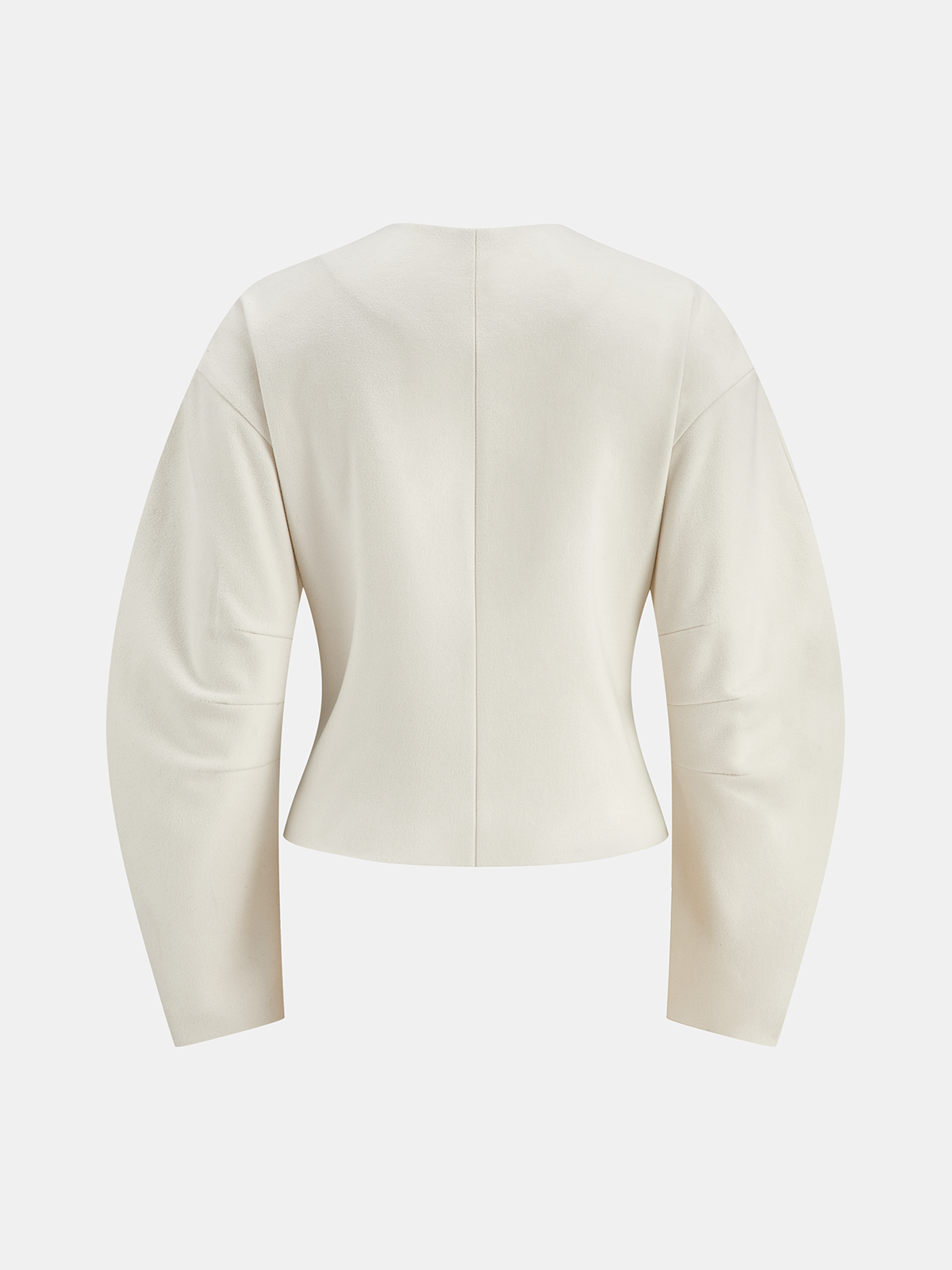 Metal Button Curved Sleeve Coat-Chicvia