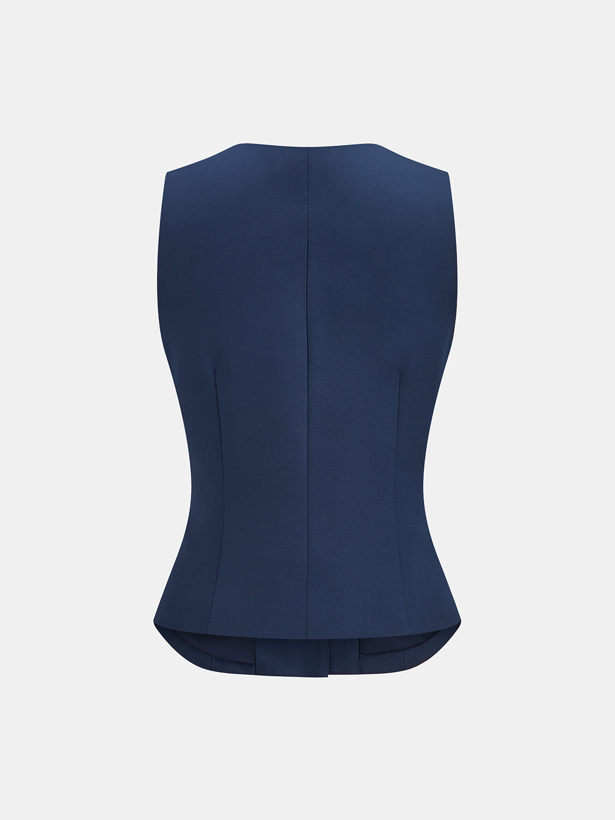 Buckle Detail Sleeveless V-Neck Vest-Chicvia