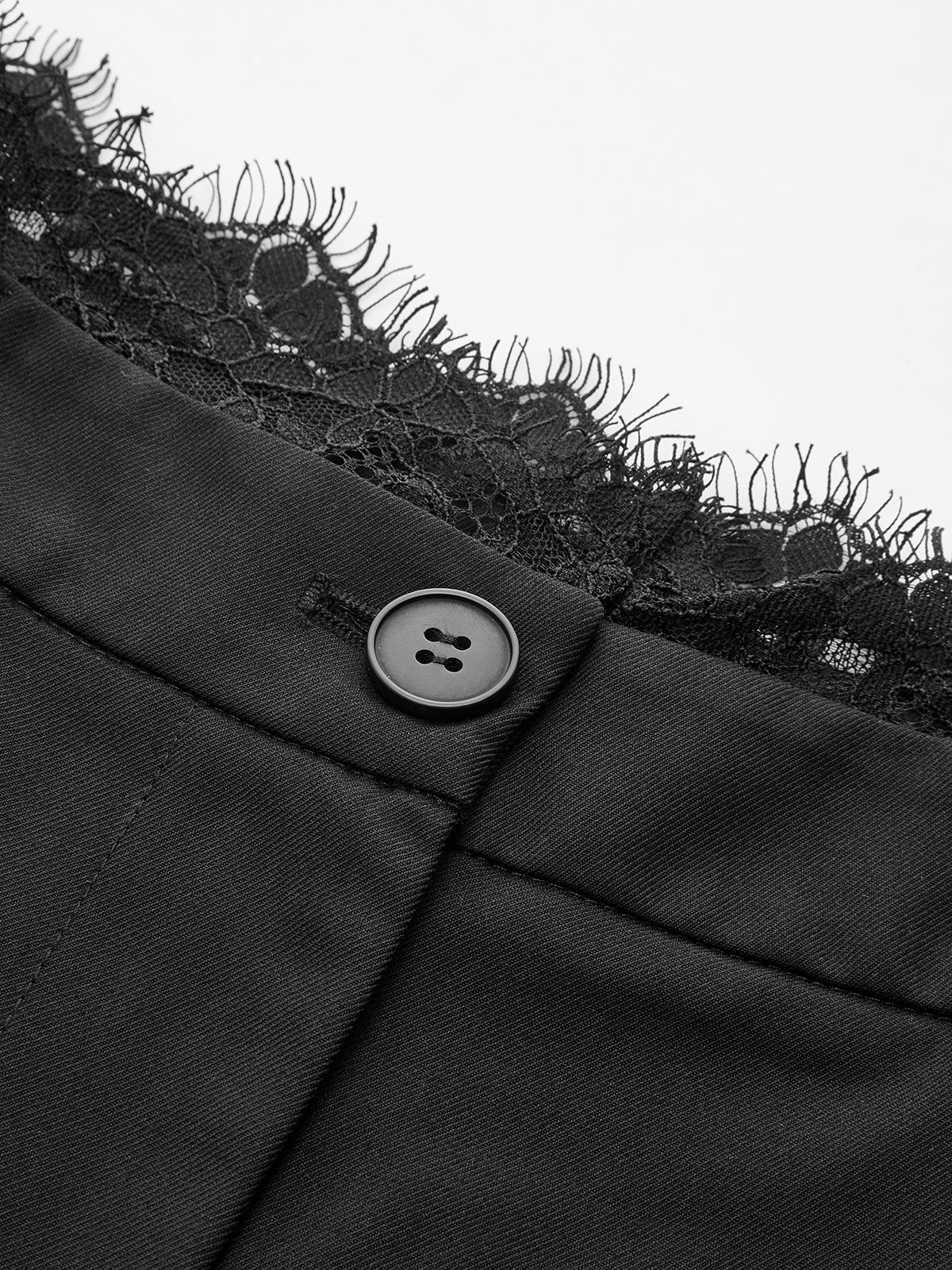 Lace Trim Wide-Leg Pants-Chicvia