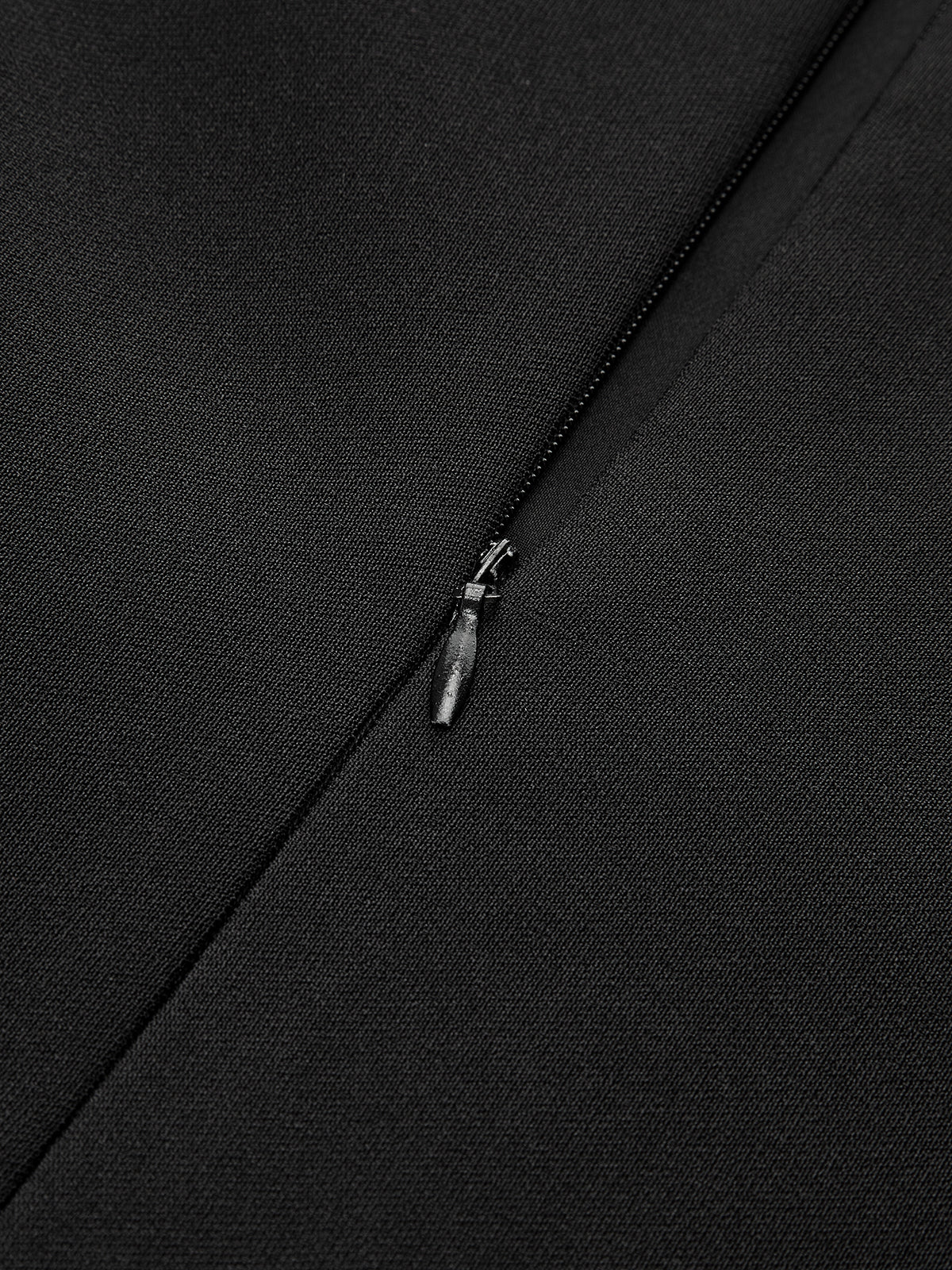 Pleated Hem Panel Asymmetric Metal Detail Mini Dress-Chicvia