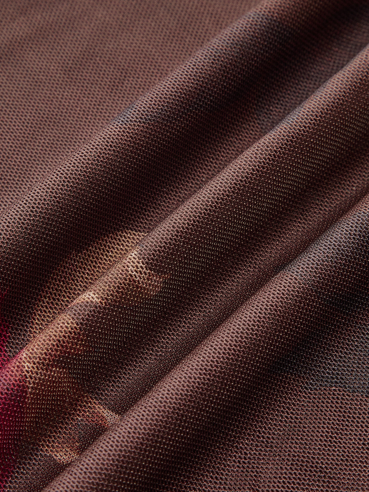 Floral Print Off-Shoulder Mesh T-Shirt-Chicvia