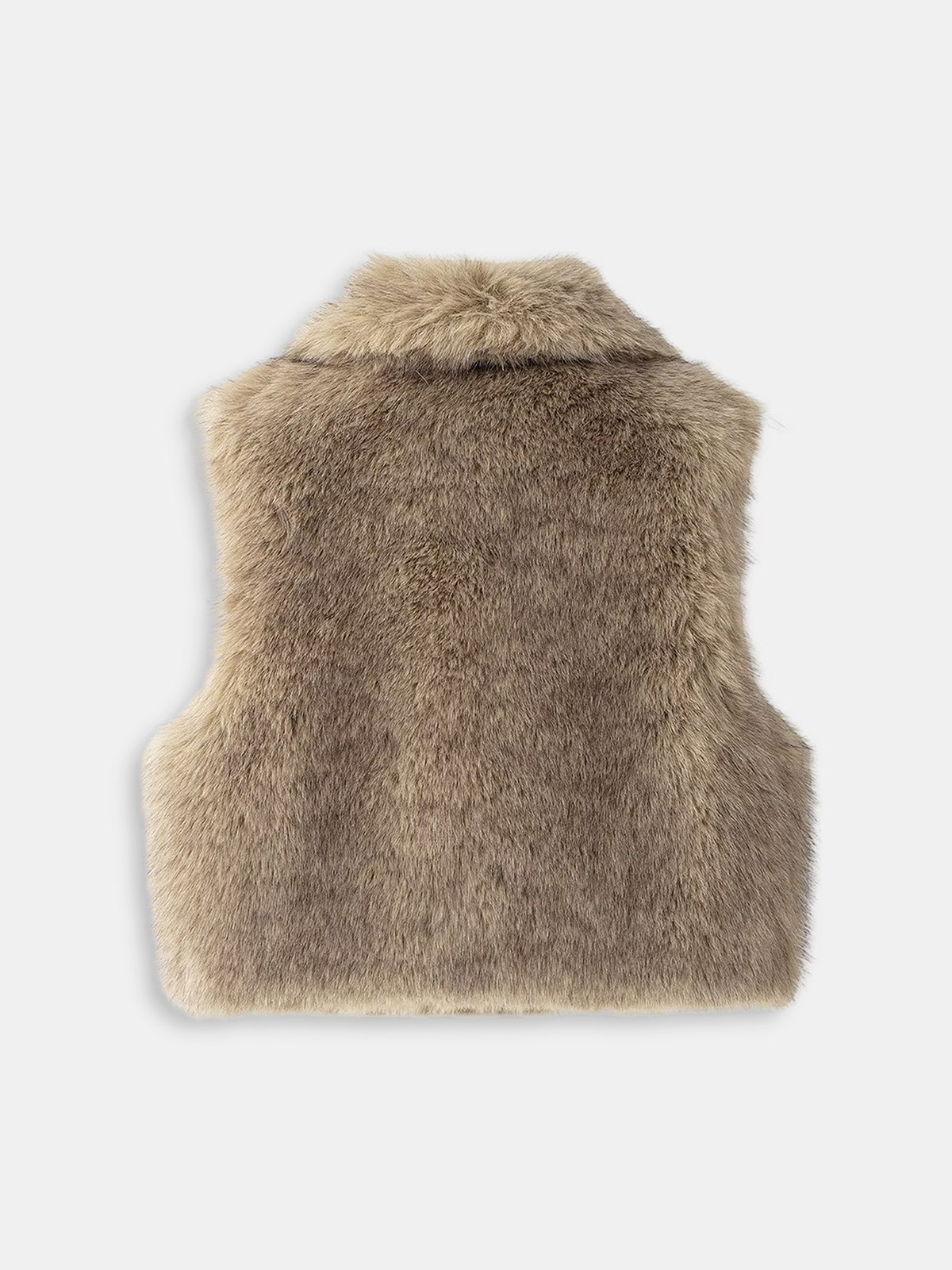 Faux Fur Sleeveless Vest without Belt-Chicvia