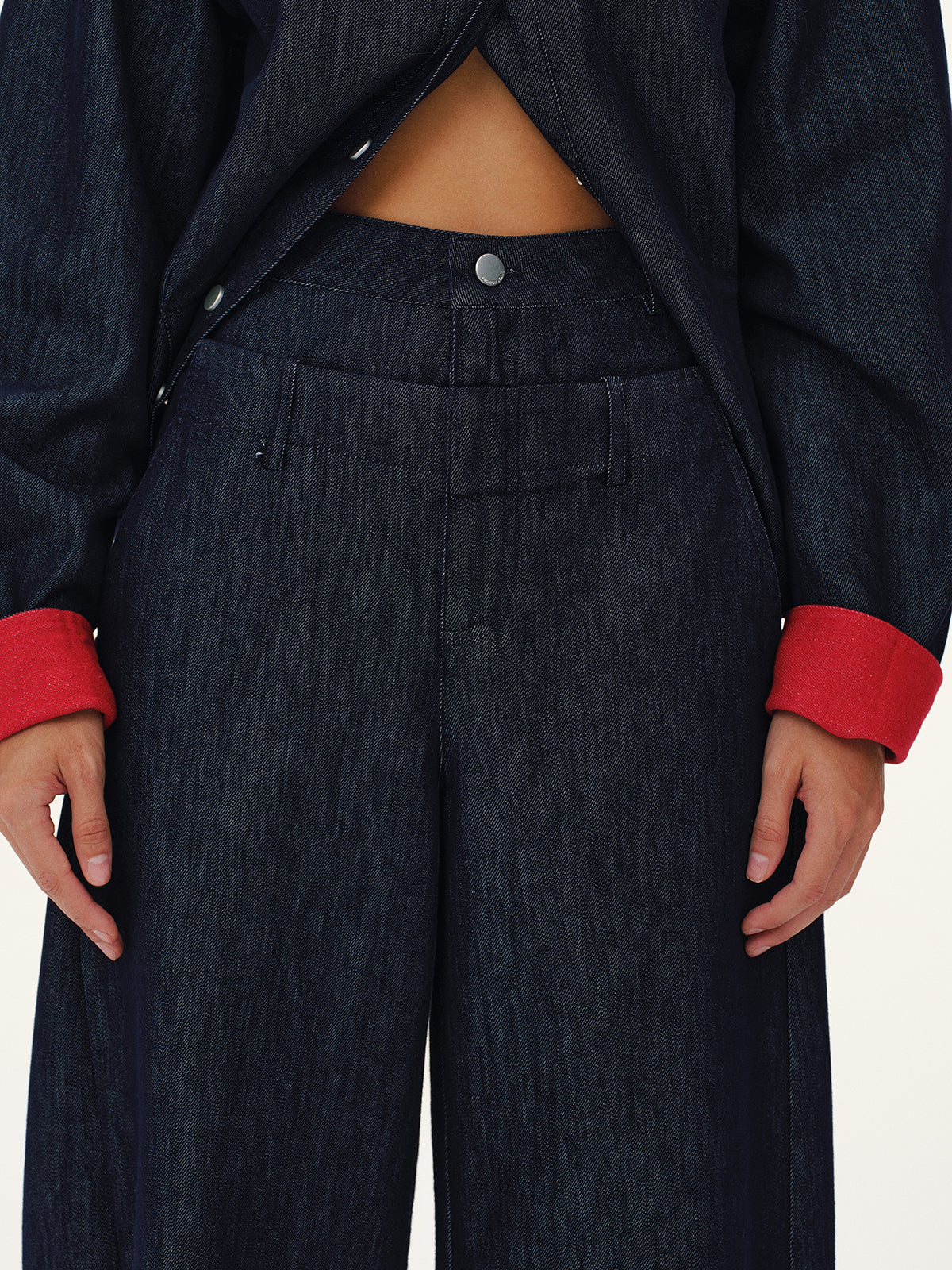 Heart-Back Denim Straight-Leg Jeans-Chicvia