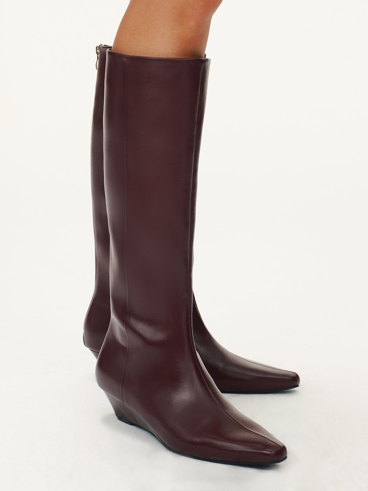 Knee-High Wedge Boots-Chicvia