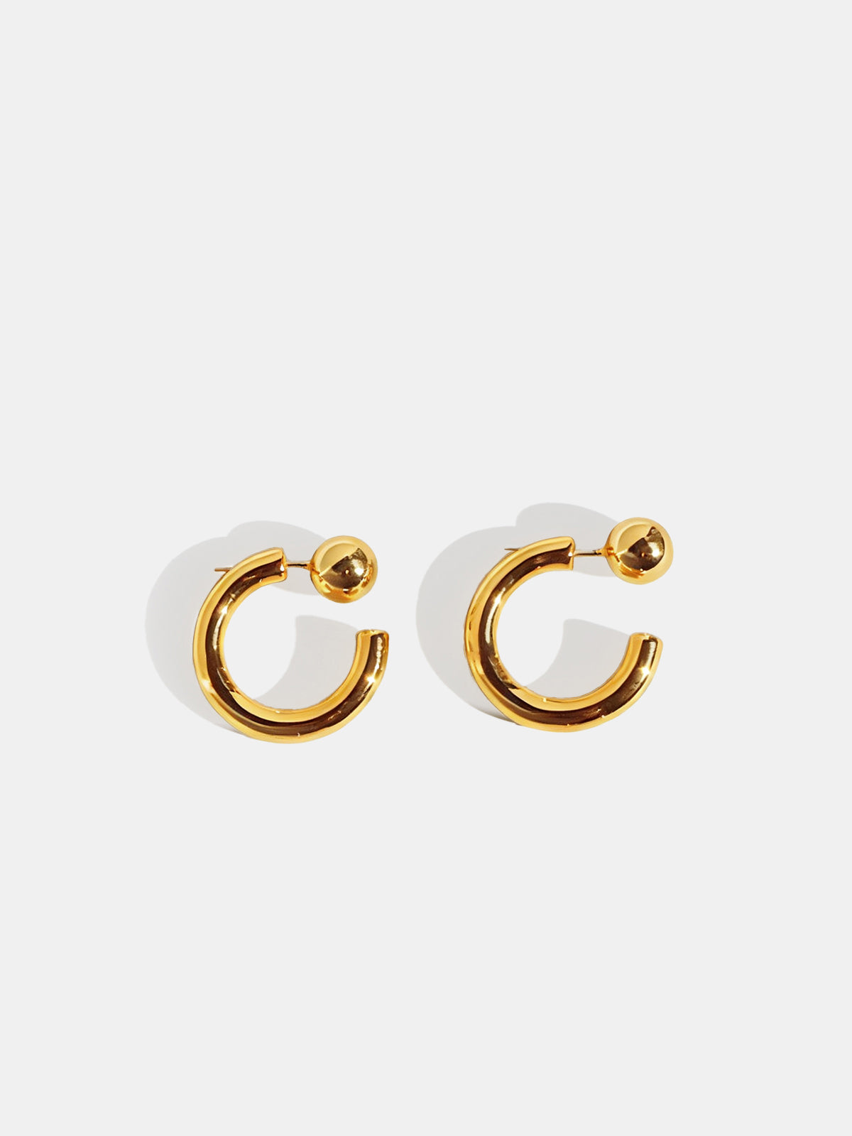 Golden Half-Hoop Earrings-Chicvia