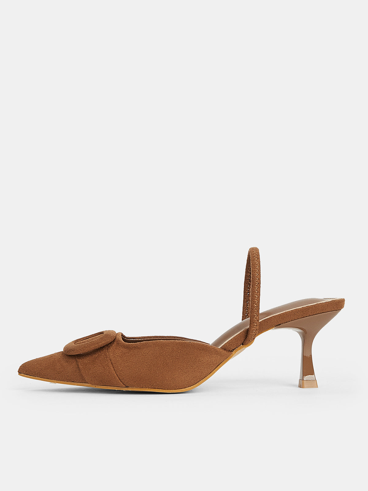 Pointed Toe Suede Effect Heels-Chicvia