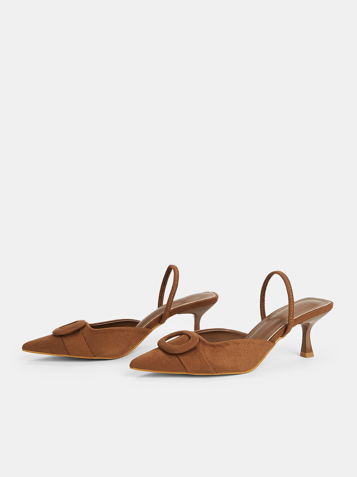 Pointed Toe Suede Effect Heels-Chicvia