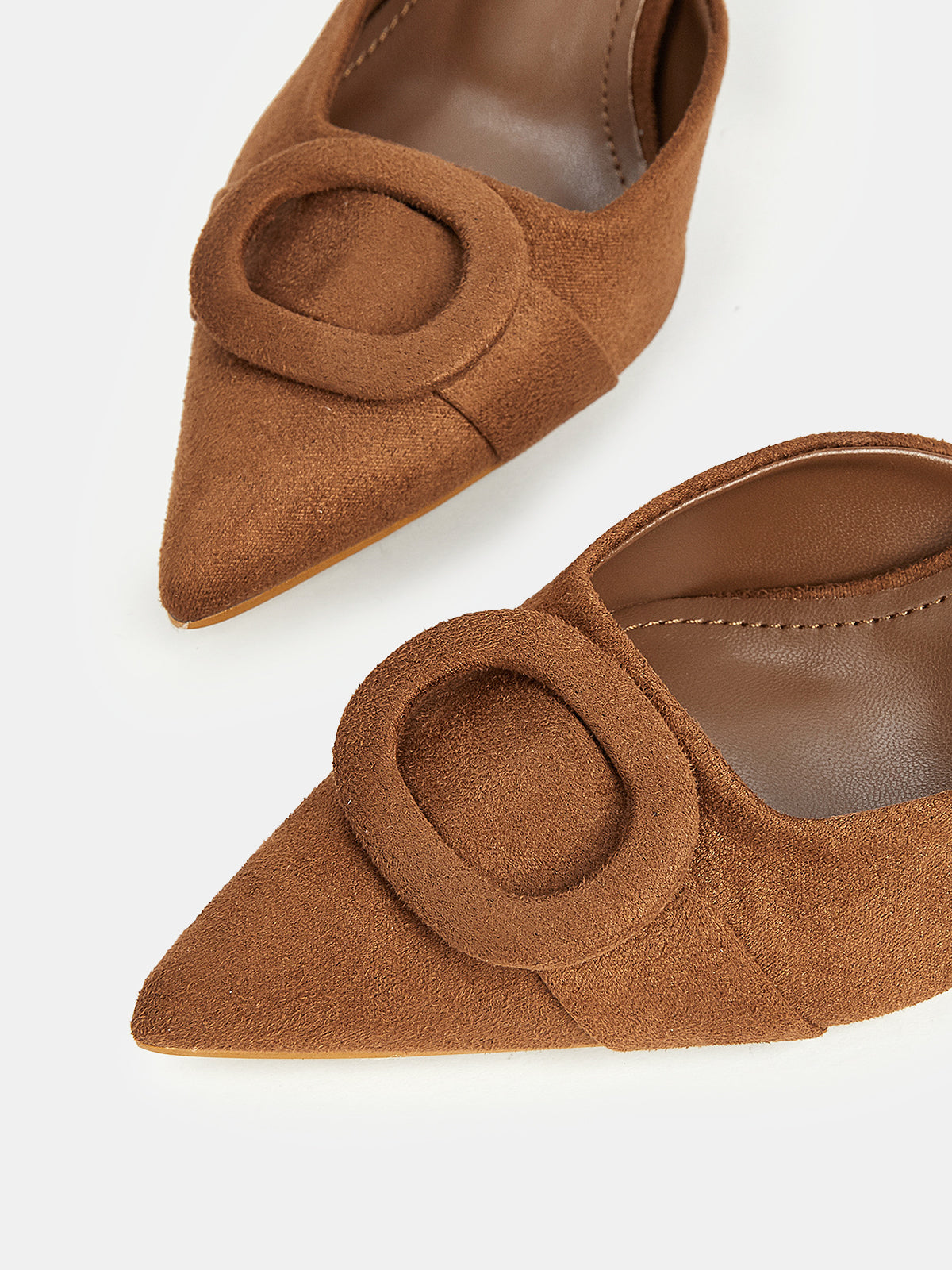 Pointed Toe Suede Effect Heels-Chicvia