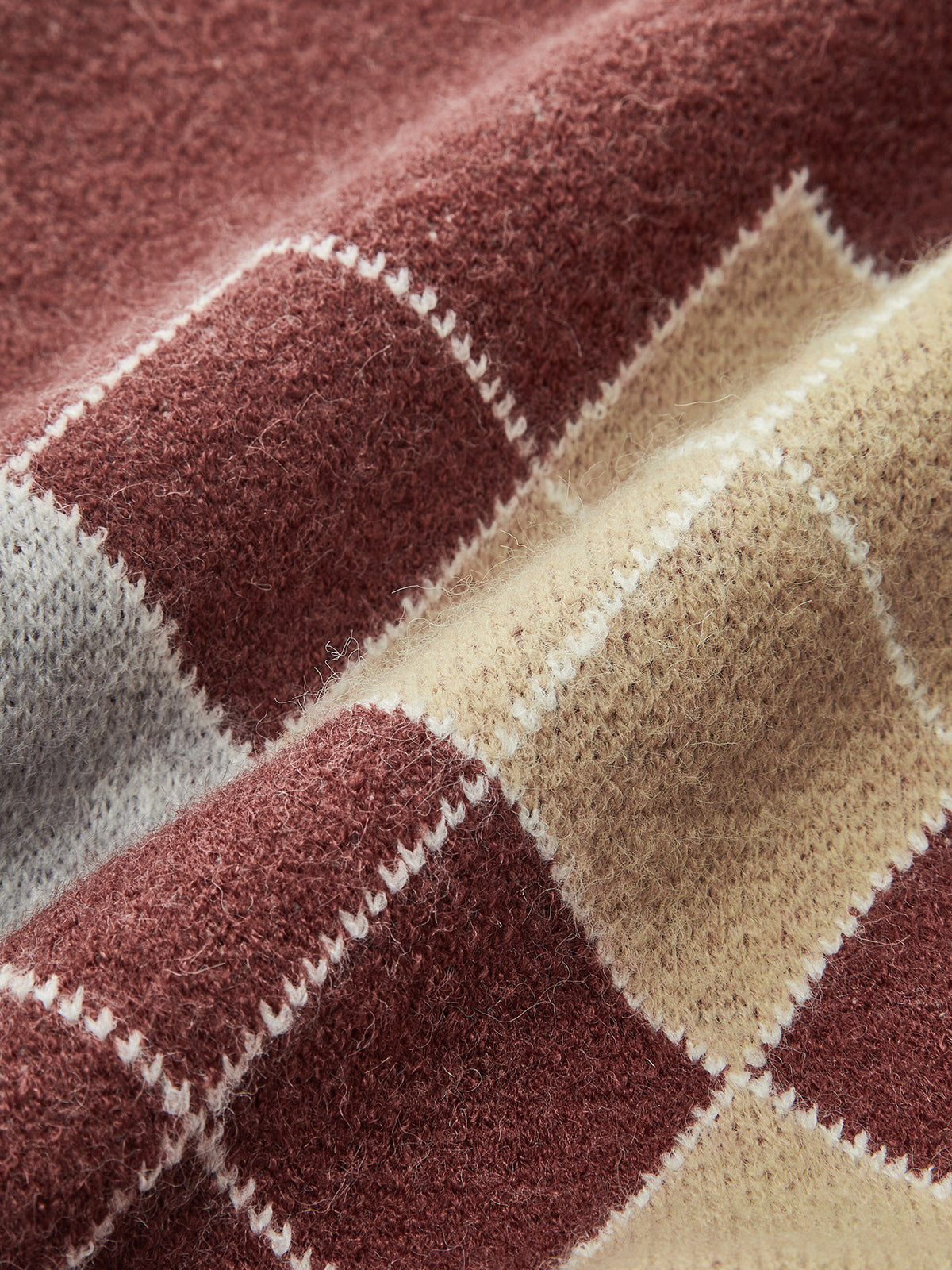 Mock Neck Argyle Sweater-Chicvia