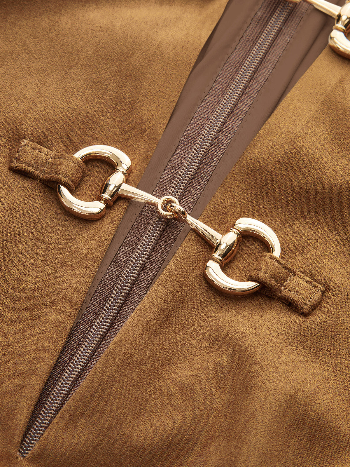 Pleated Hem Panel Suede Effect Mini Dress-Chicvia