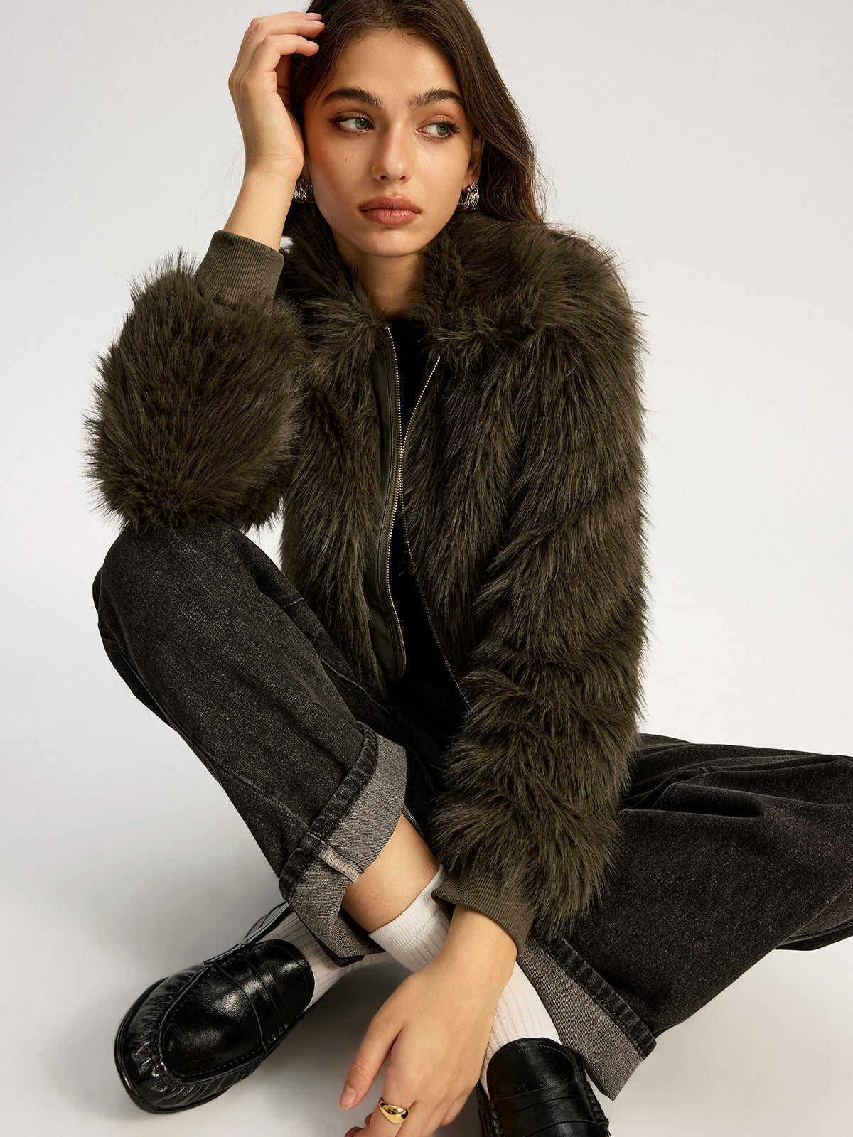 Faux Fur Jacket-Chicvia