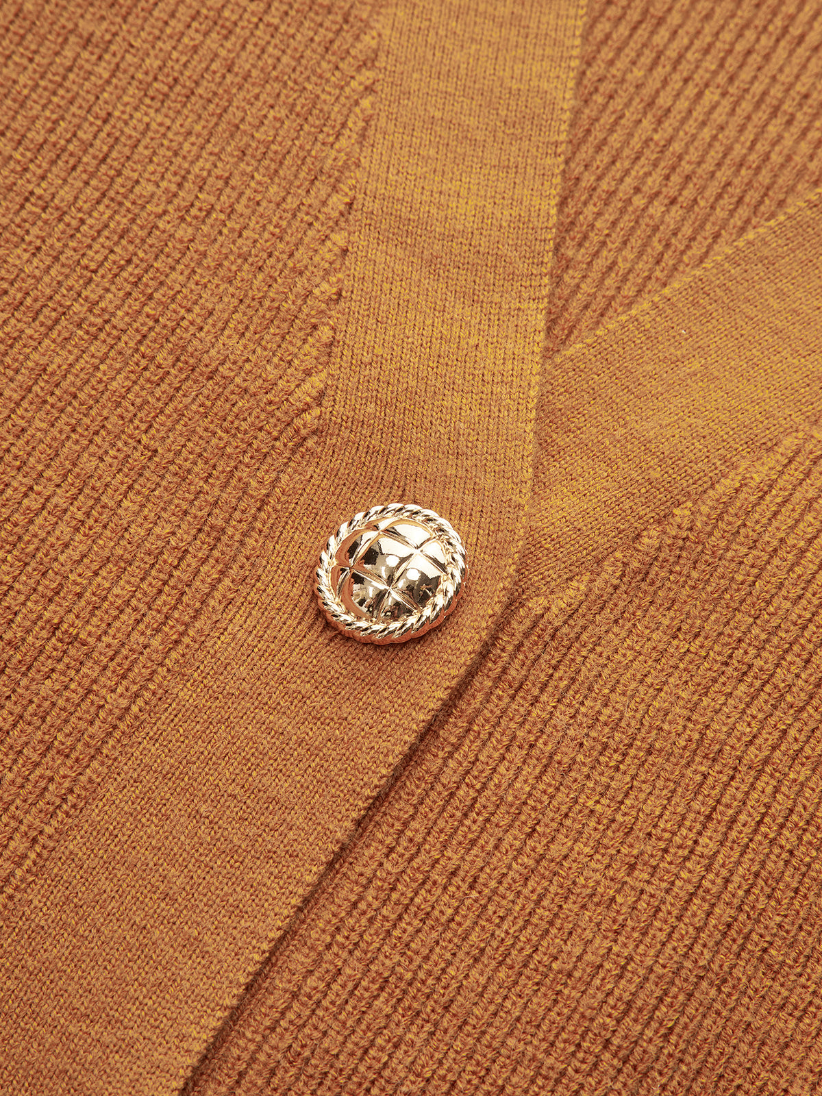 Cropped V-Neck Puff Sleeve Cardigan-Chicvia